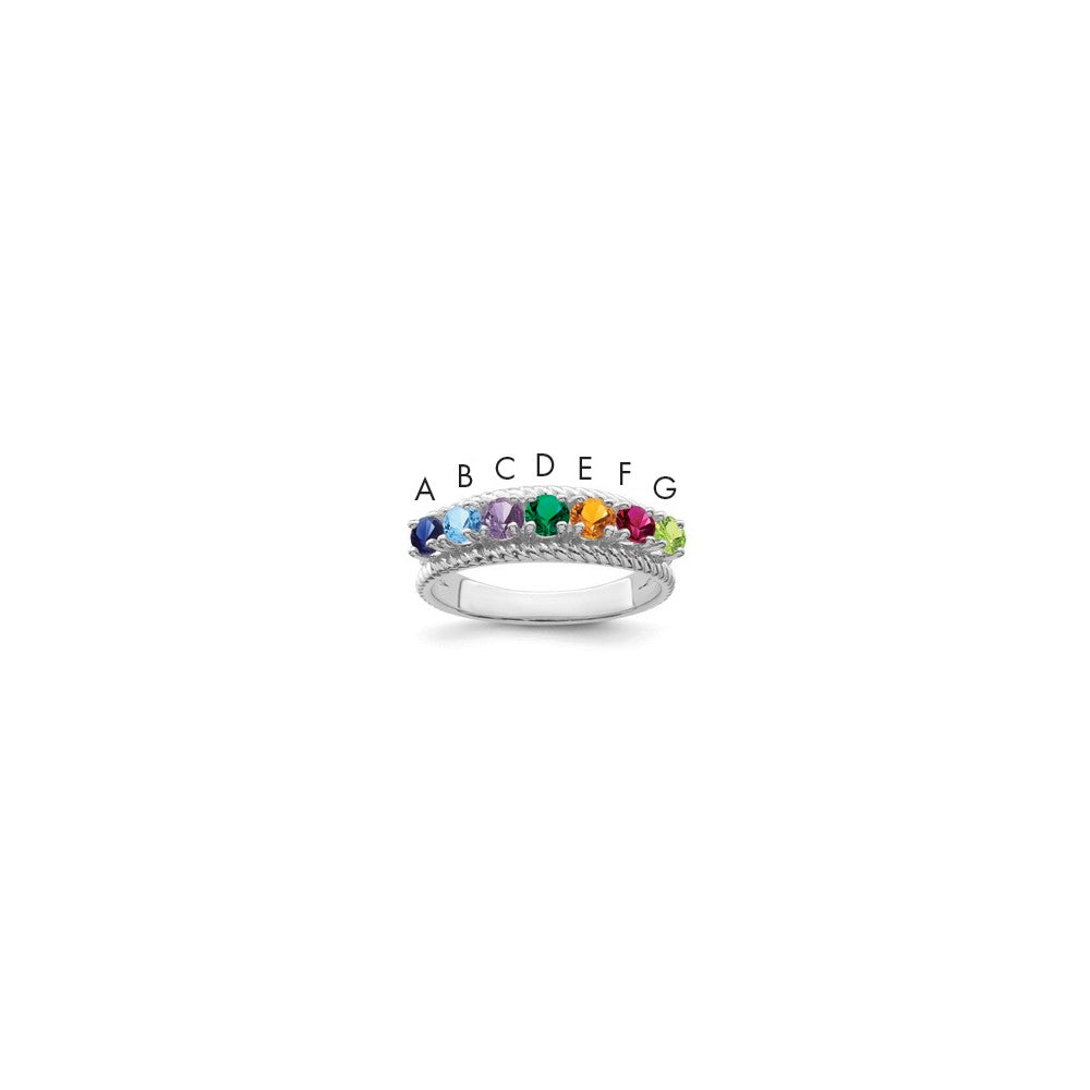 Sterling Silver Rhodium plated Family Jewelry Ring