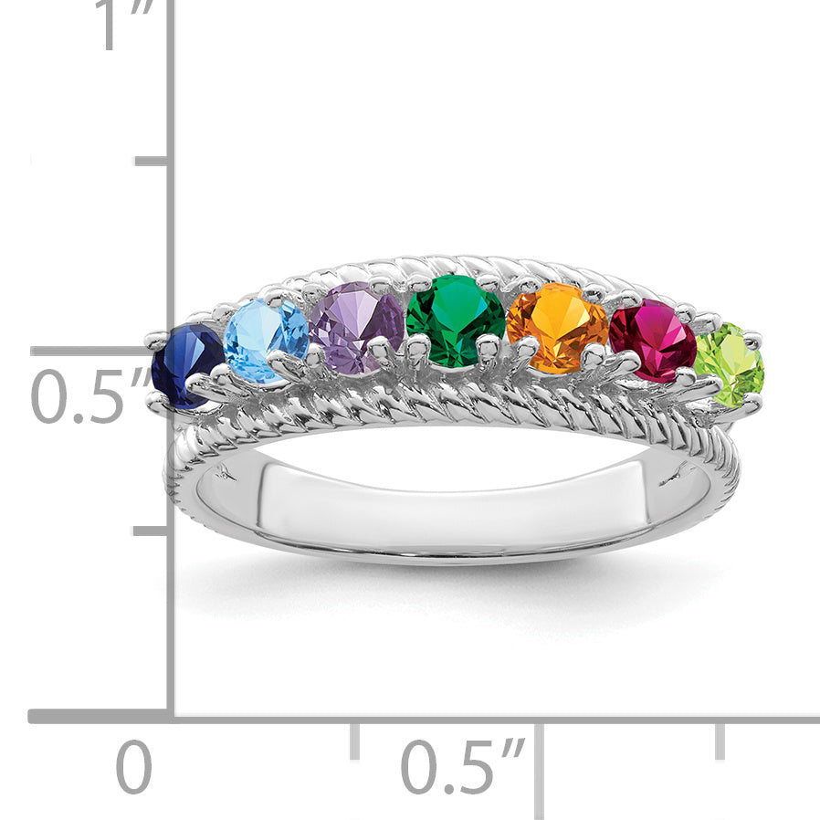 Sterling Silver Rhodium plated Family Jewelry Ring