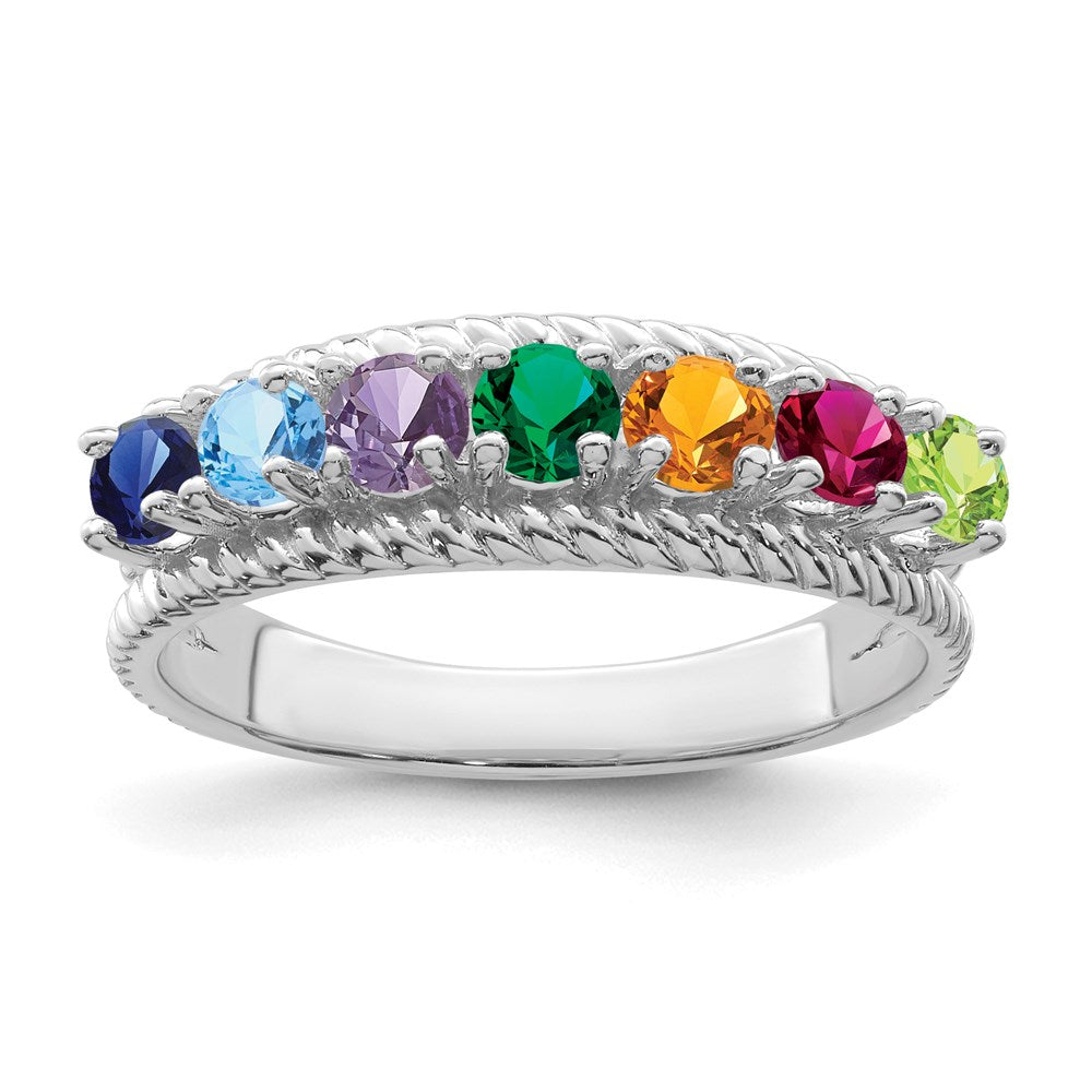 Sterling Silver Rhodium plated Family Jewelry Ring