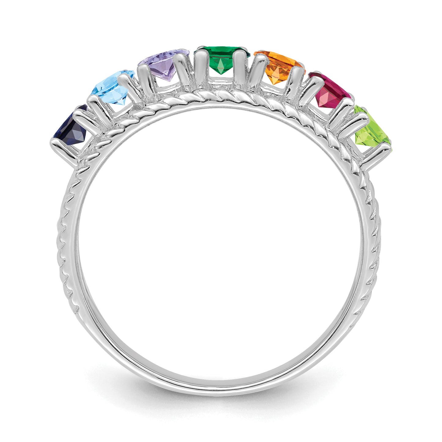 Sterling Silver Rhodium plated Family Jewelry Ring