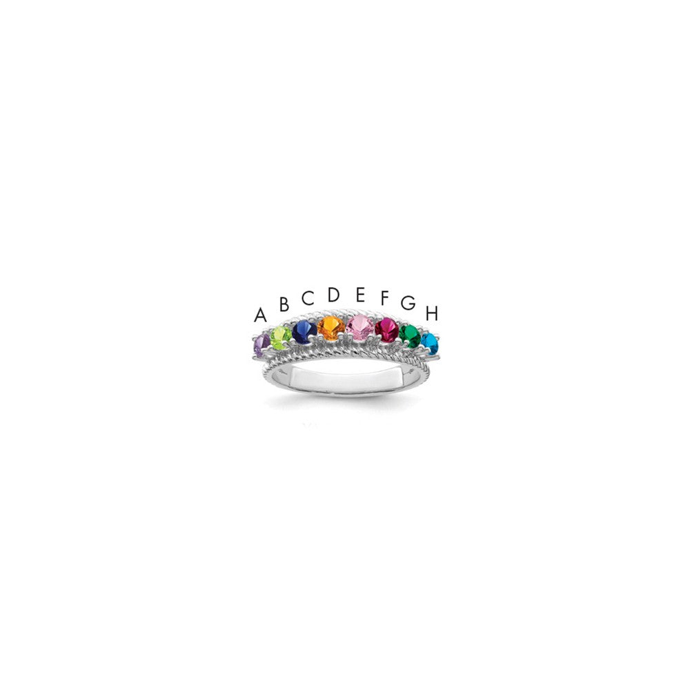 Sterling Silver Rhodium plated Family Jewelry Ring