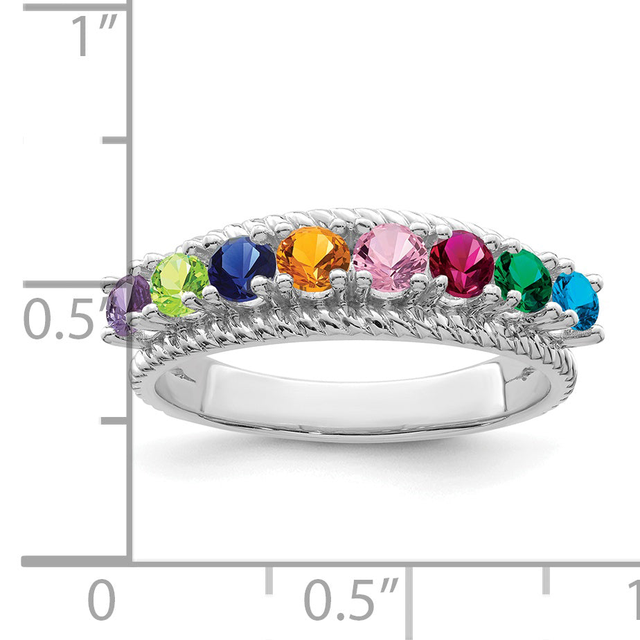 Sterling Silver Rhodium plated Family Jewelry Ring