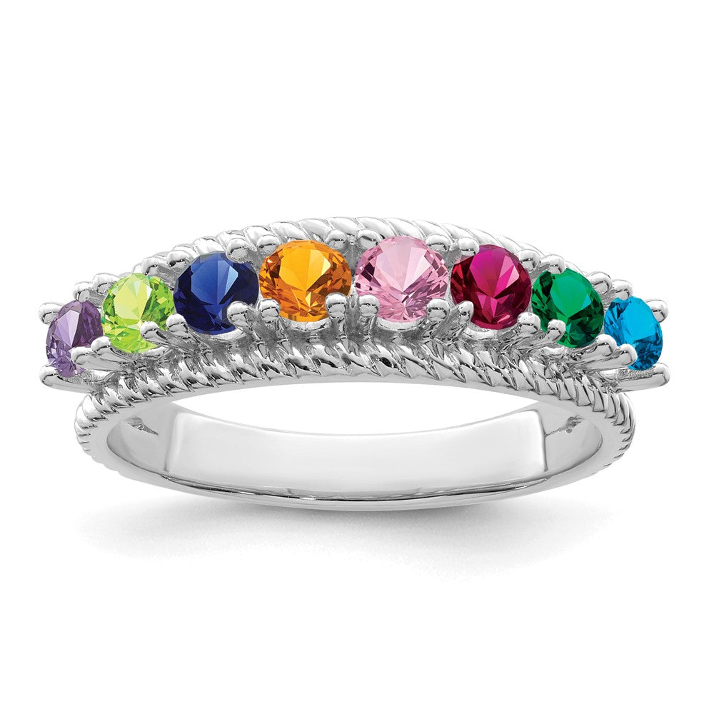 Sterling Silver Rhodium plated Family Jewelry Ring