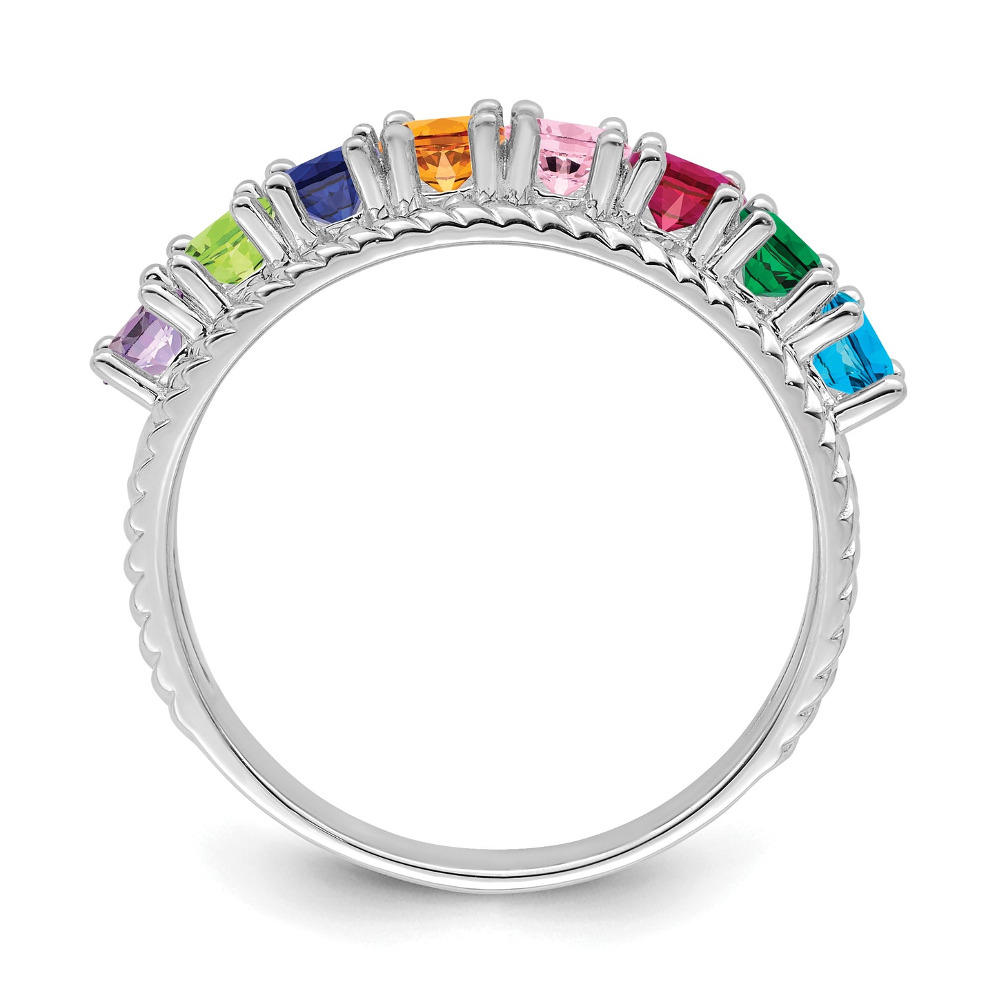 Sterling Silver Rhodium plated Family Jewelry Ring