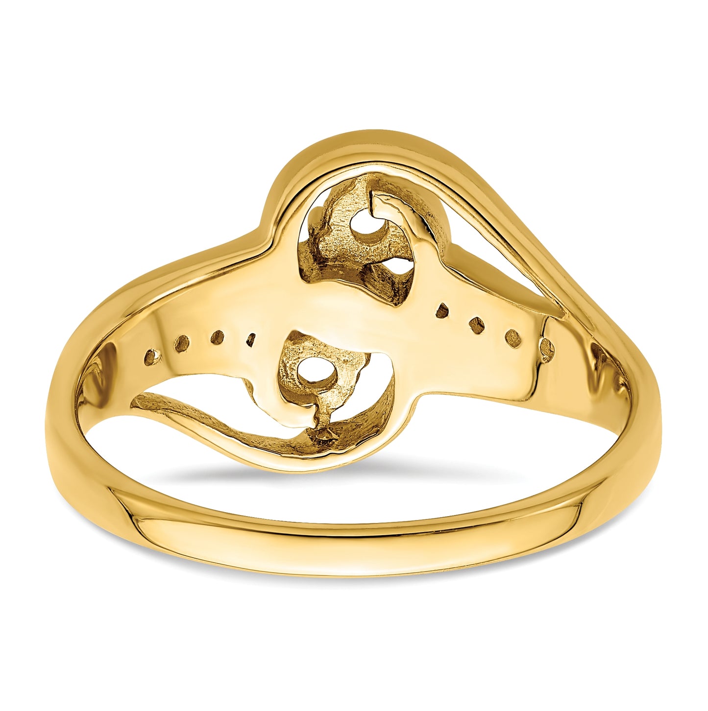 10K Yellow Gold Synthetic Family Jewelry Ring, 2 Stone