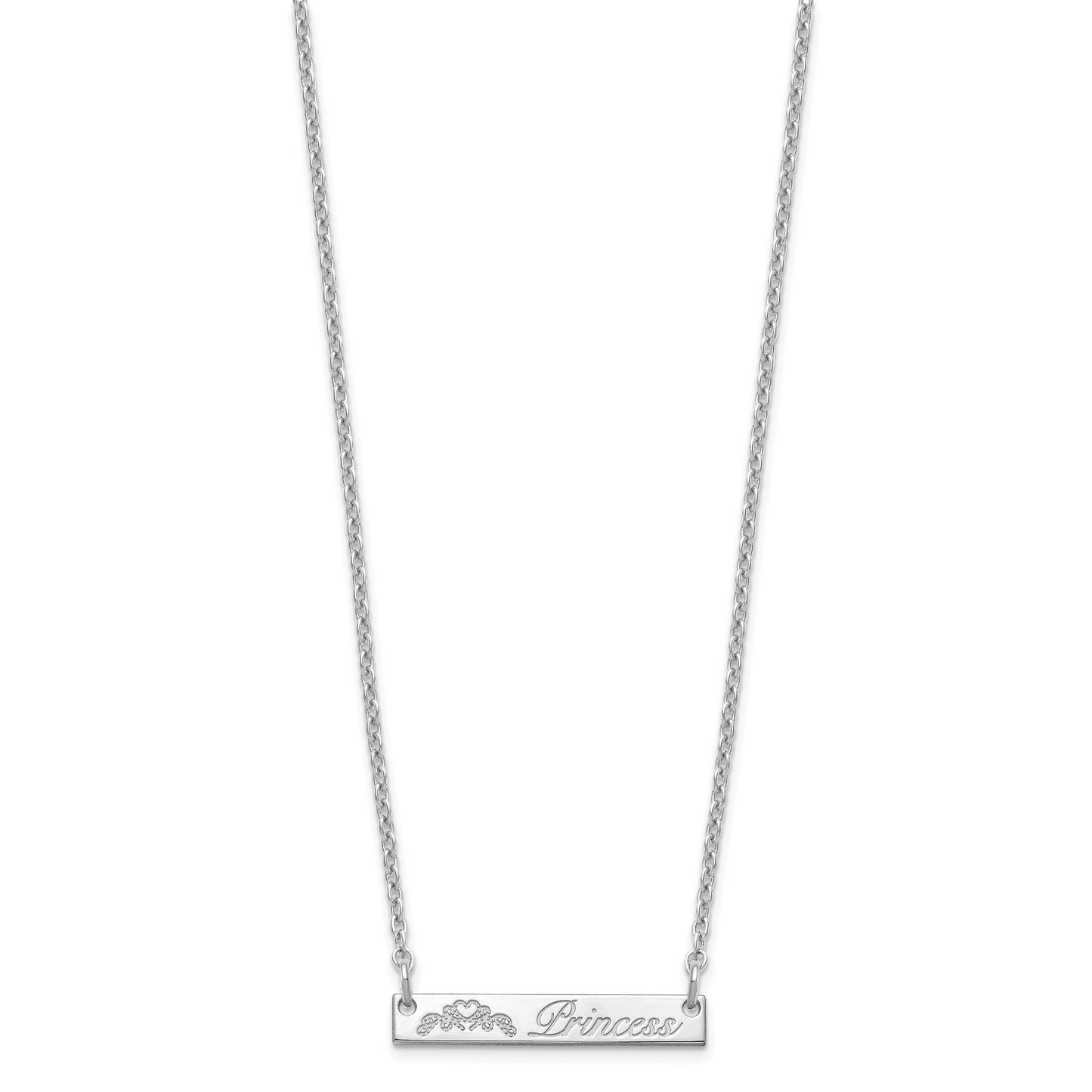 Sterling Silver Rose Gold Plated Customized Small Bar Necklace