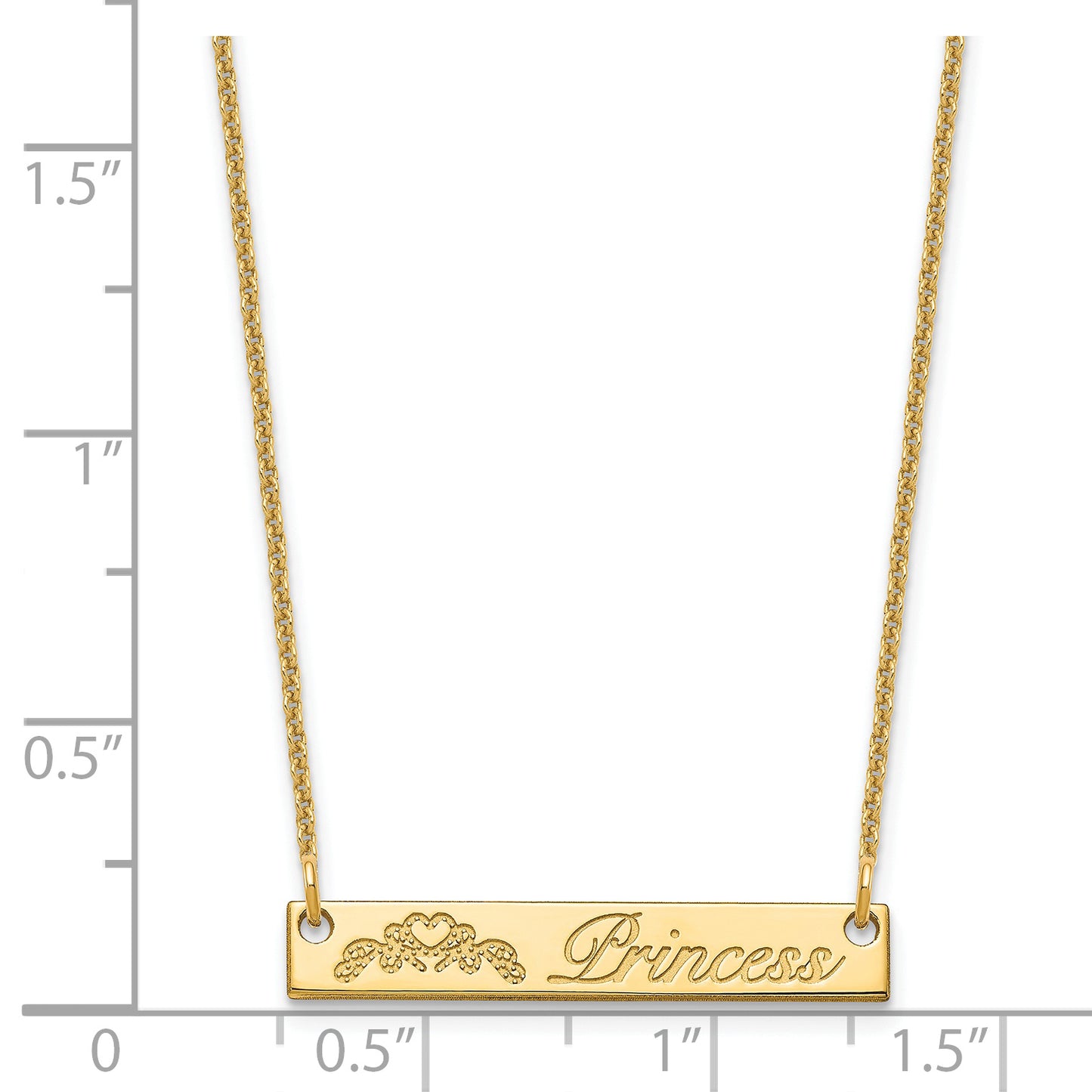 14K Yellow Gold Small Customized Bar Necklace