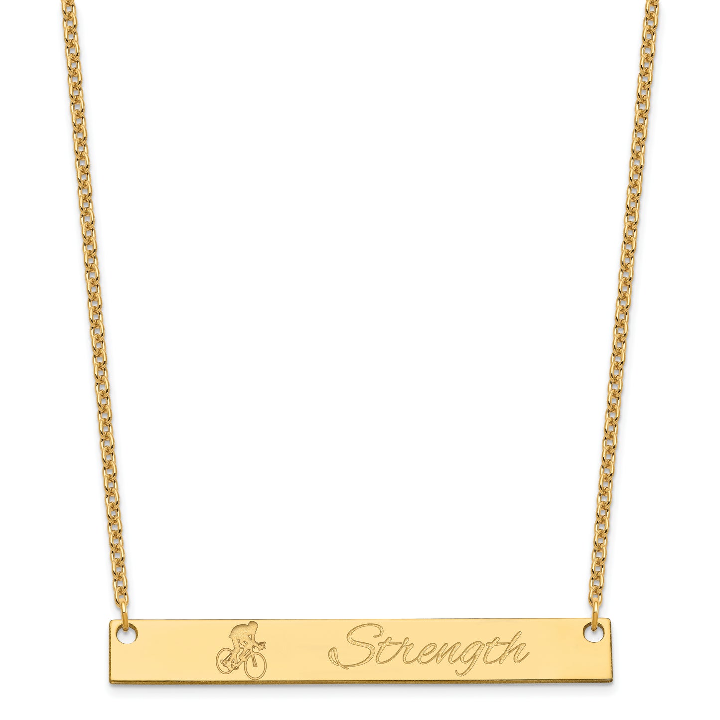 Sterling Silver Gold plated Large Customized Bar Necklace