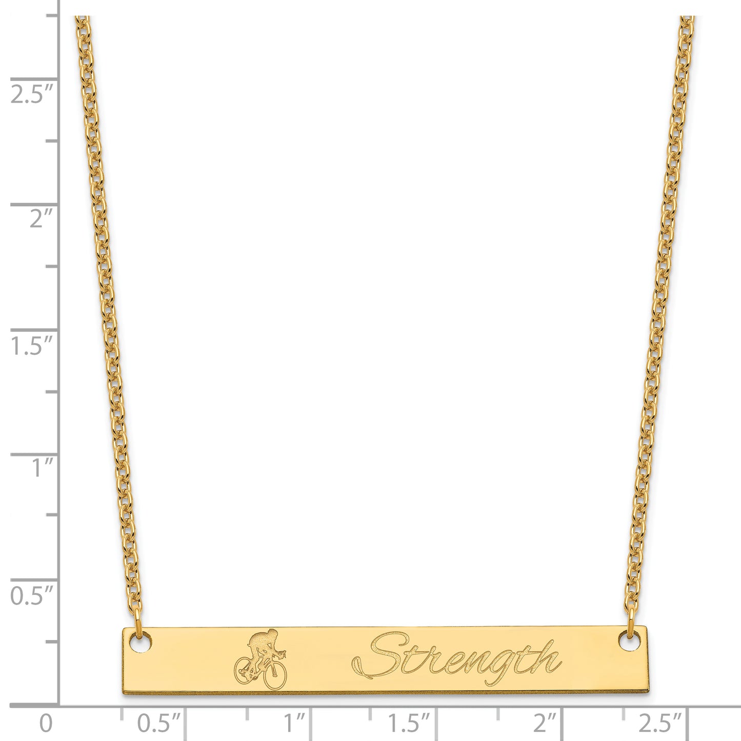 Sterling Silver Gold plated Large Customized Bar Necklace