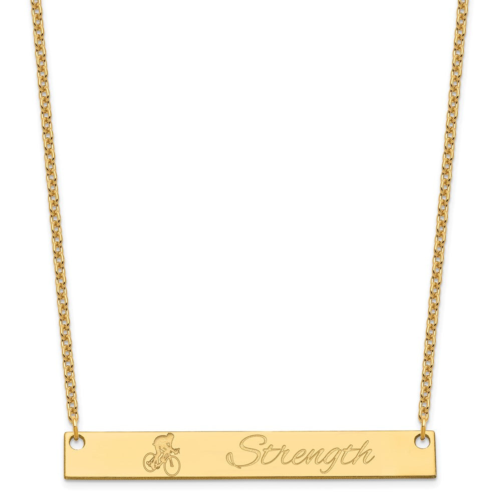 Sterling Silver Gold plated Large Customized Bar Necklace