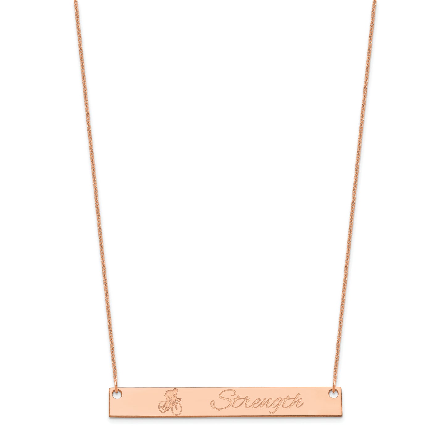 14K Rose Gold Large Customized Bar Necklace