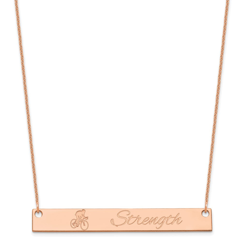 14K Rose Gold Large Customized Bar Necklace