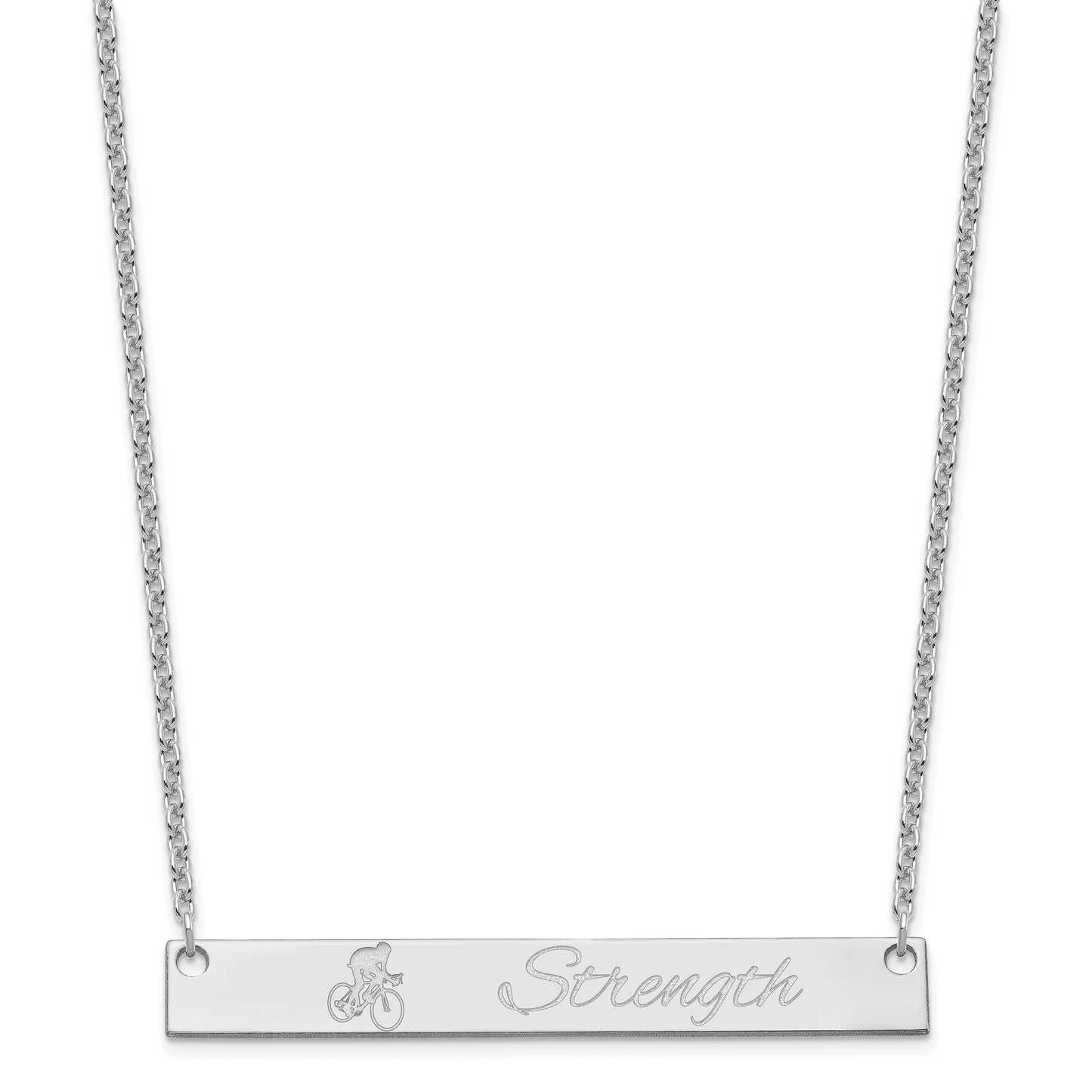 Sterling Silver Rhodium plated Large Customized Bar Necklace