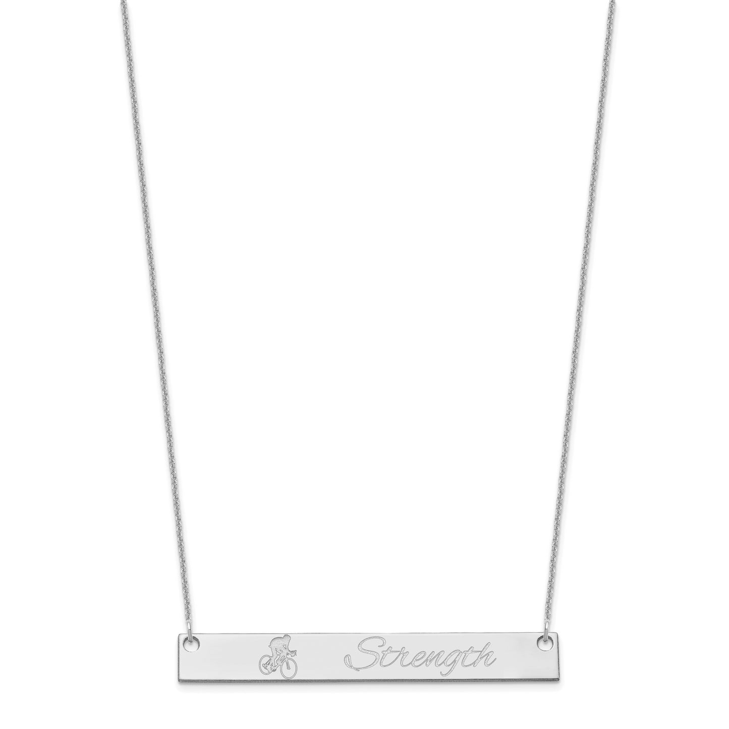 14K White Gold Large Customized Bar Necklace