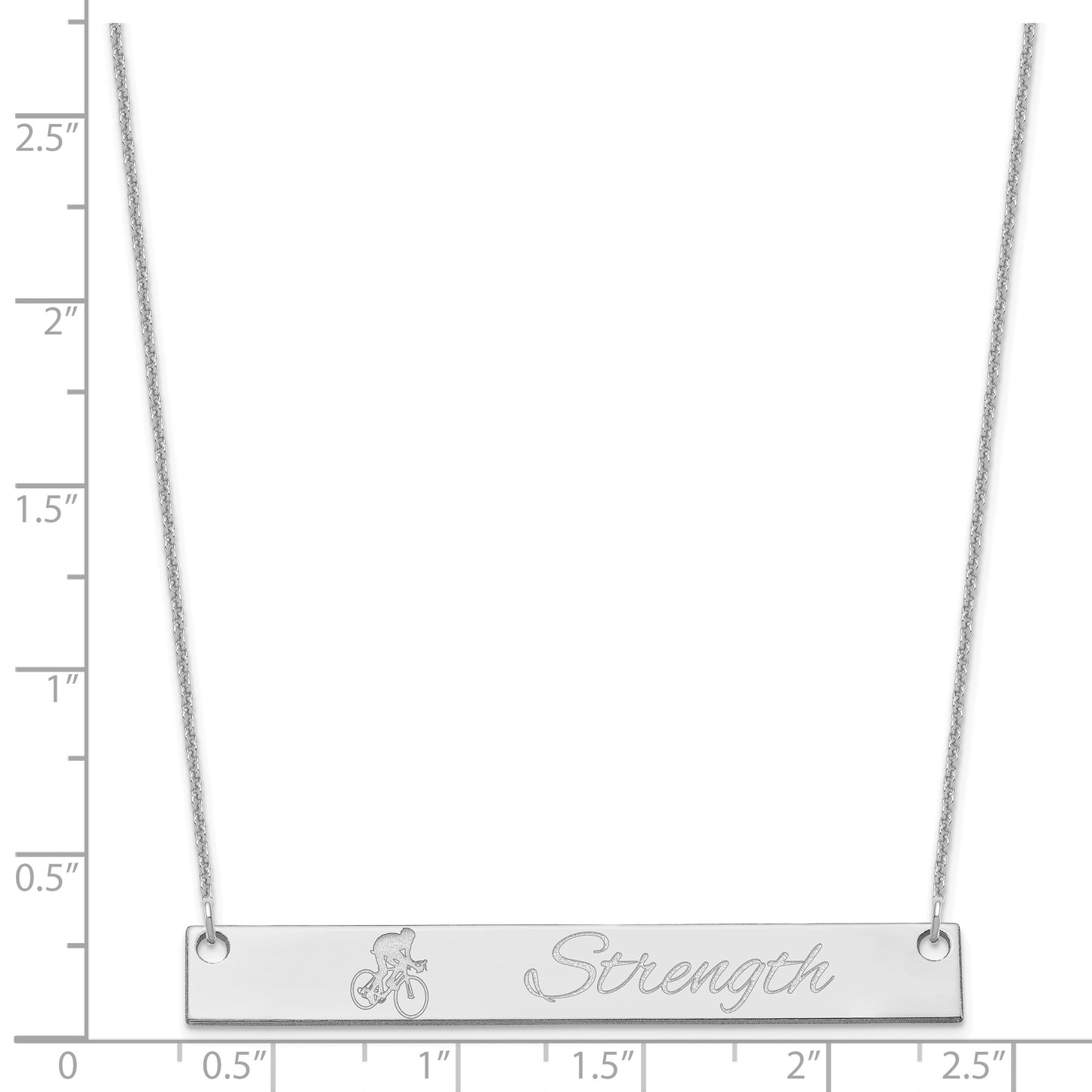 14K White Gold Large Customized Bar Necklace