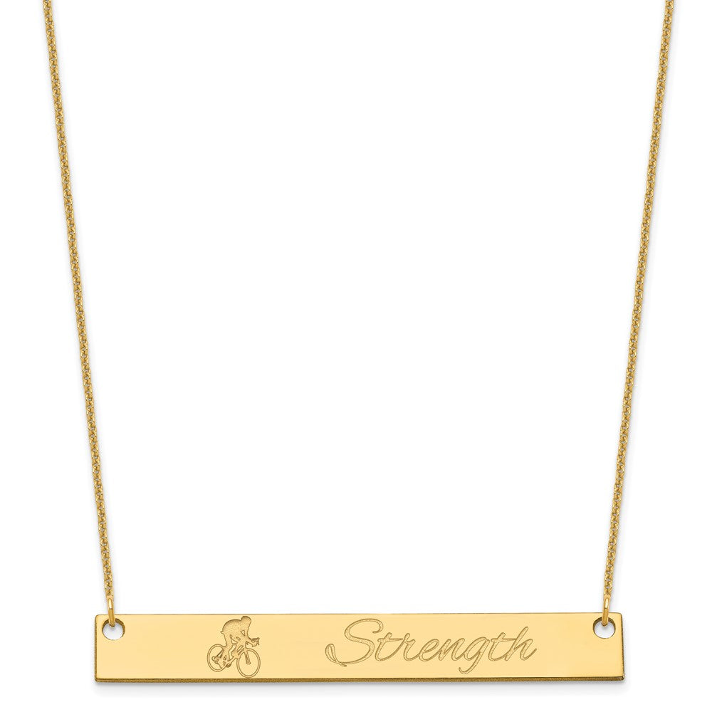 14K Yellow Gold Large Customized Bar Necklace