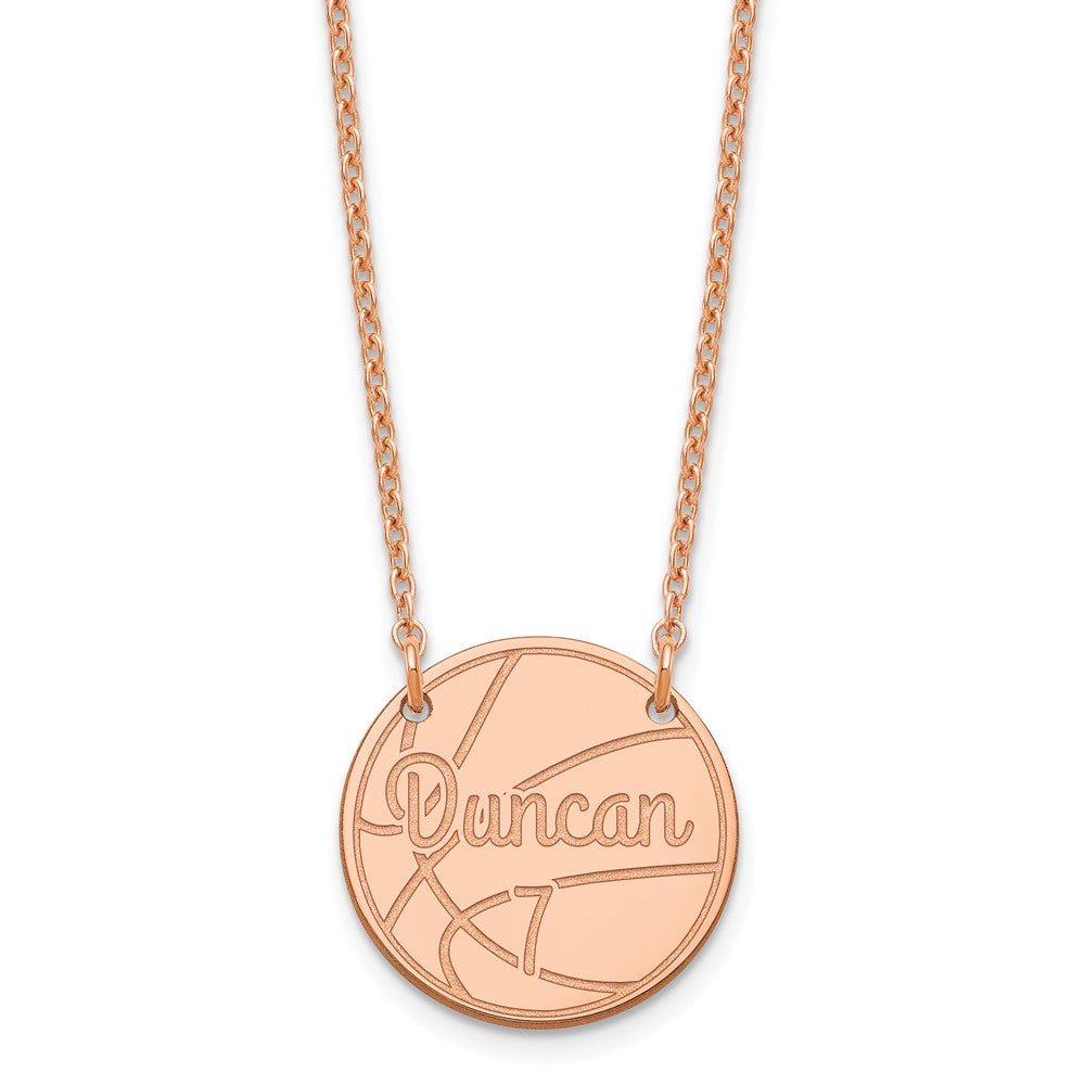Sterling Silver Rose Gold plated Small Customized Circle Necklace