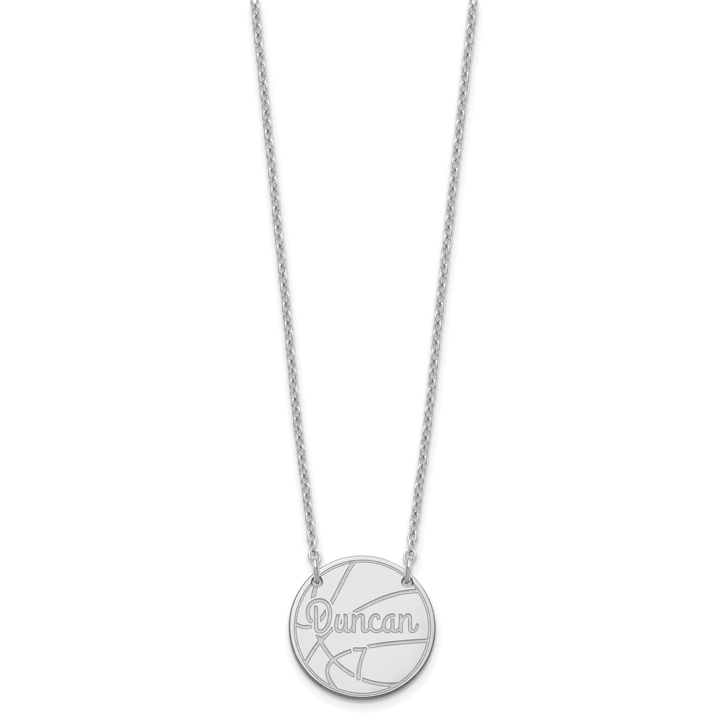Sterling Silver Rhodium plated Small Customized Circle Necklace