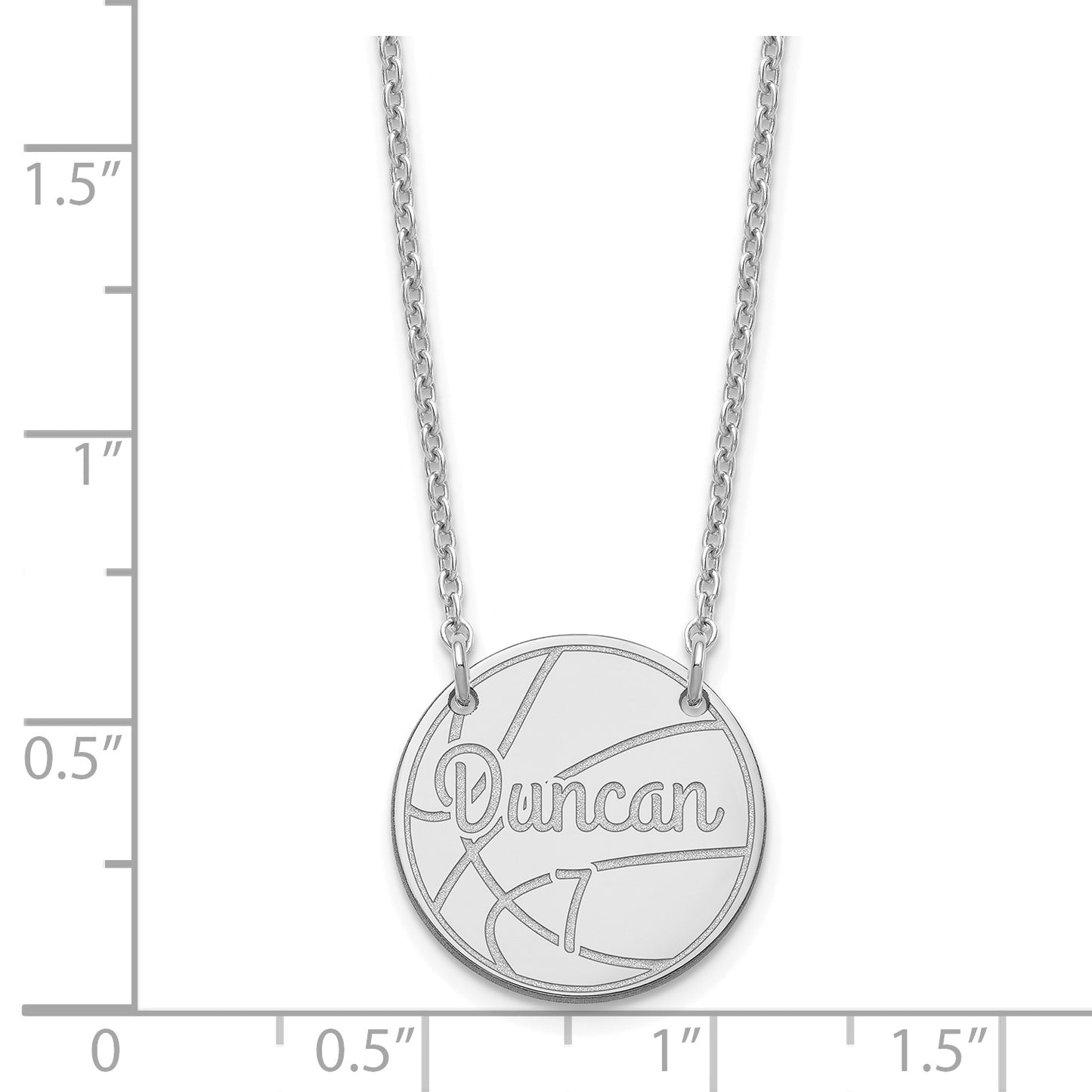 Sterling Silver Rhodium plated Small Customized Circle Necklace