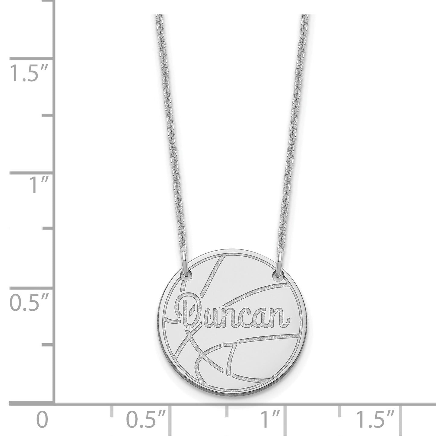 14K White Gold Small Customized Circle Necklace