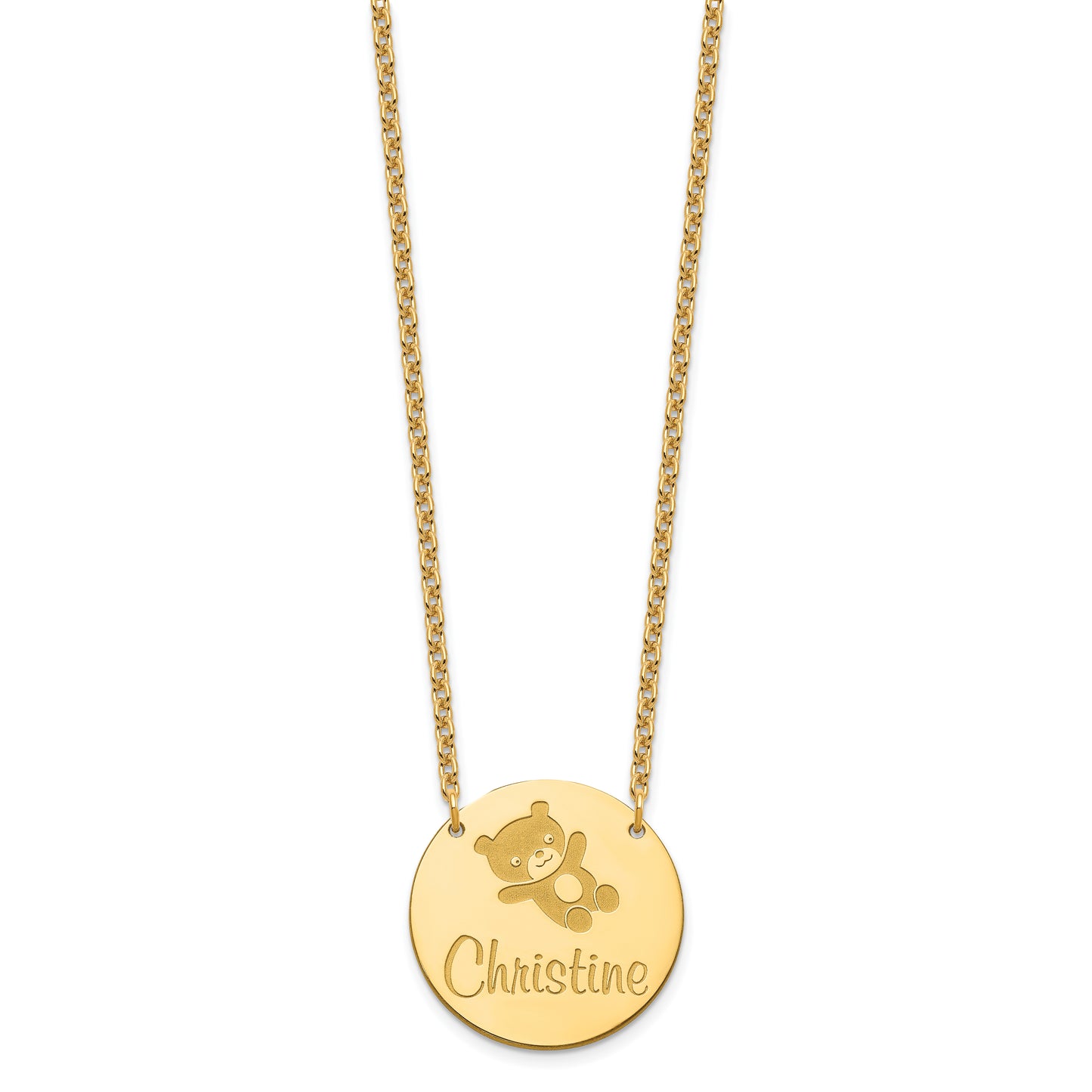 Sterling Silver Gold plated Medium Customized Circle Necklace