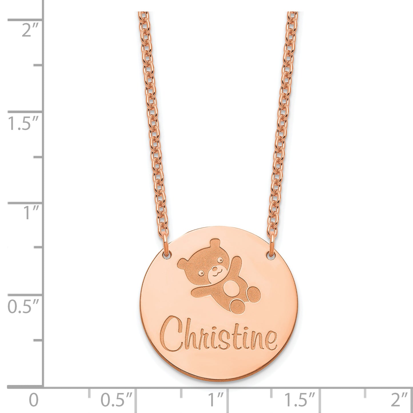 Sterling Silver Rose Gold plated Medium Customized Circle Necklace