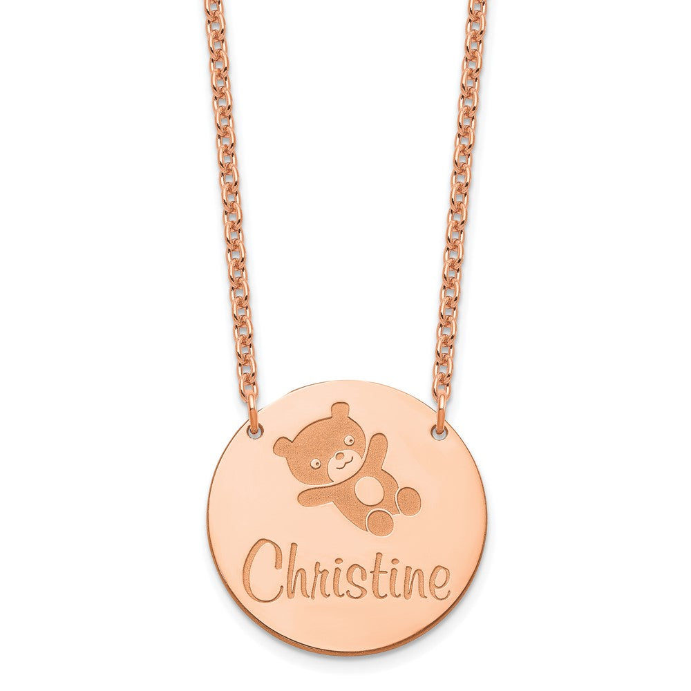 Sterling Silver Rose Gold plated Medium Customized Circle Necklace