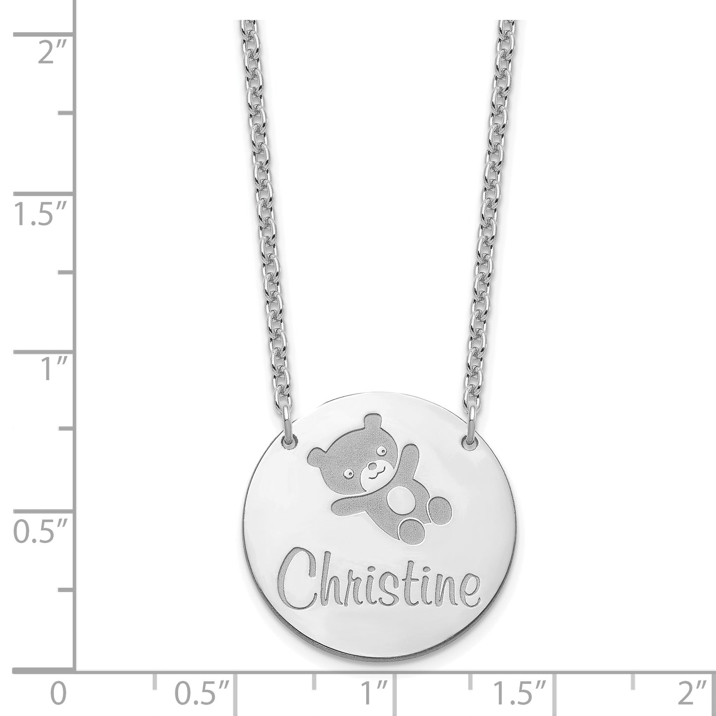 Sterling Silver Rhodium plated Medium Customized Circle Necklace