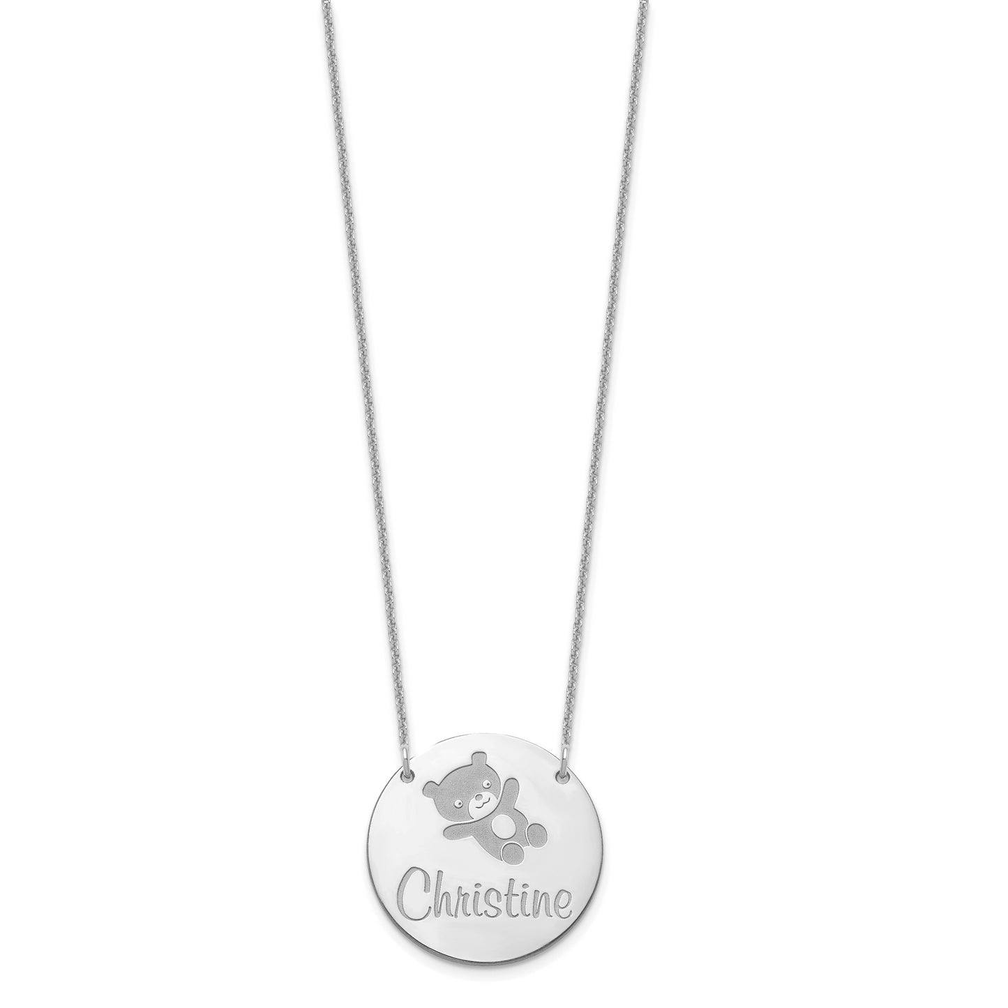 14K White Gold Medium Customized Circle Necklace