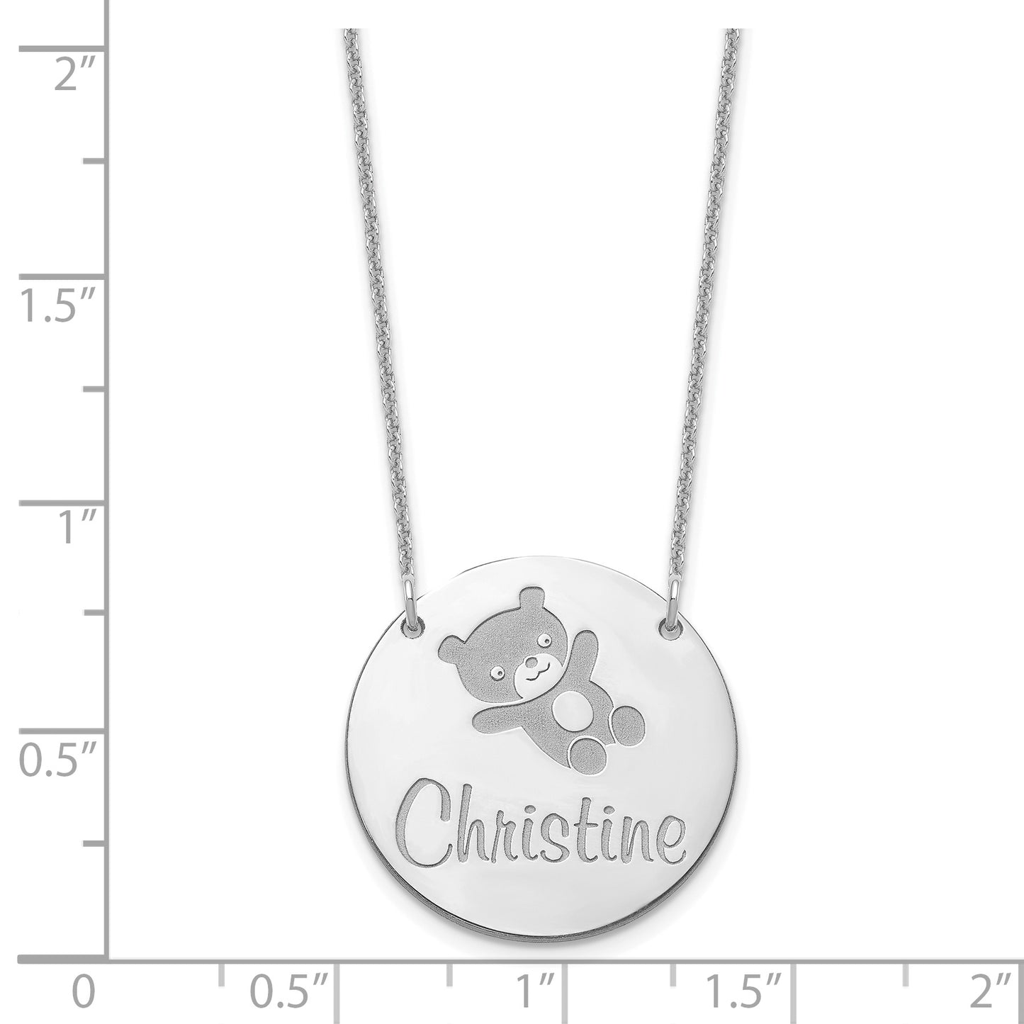 14K White Gold Medium Customized Circle Necklace