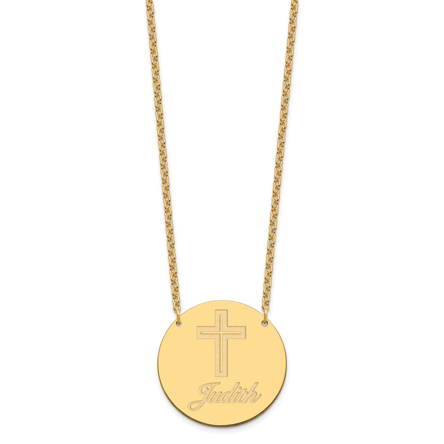 Sterling Silver Gold plated Large Customized Circle Necklace