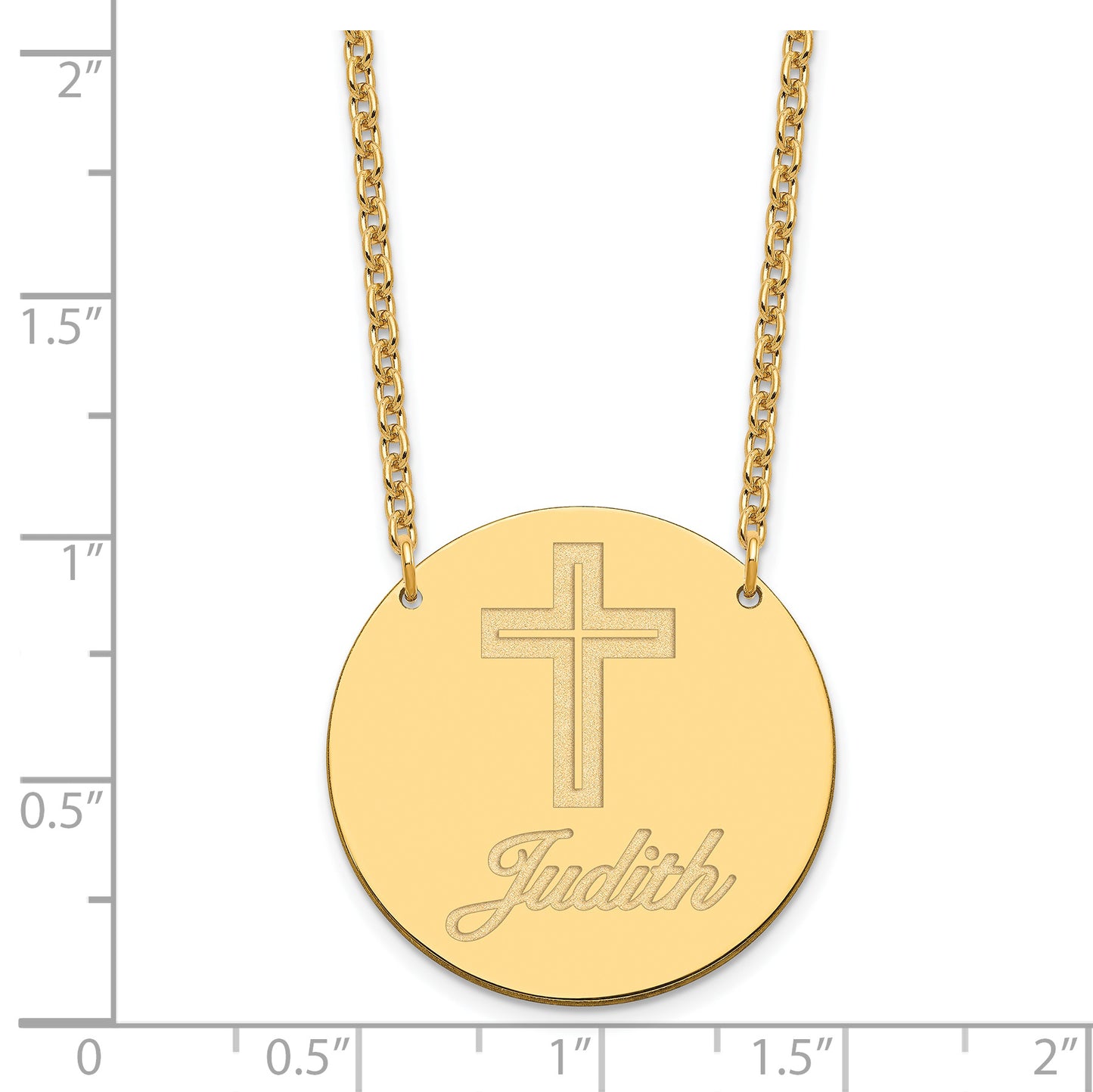 Sterling Silver Gold plated Large Customized Circle Necklace