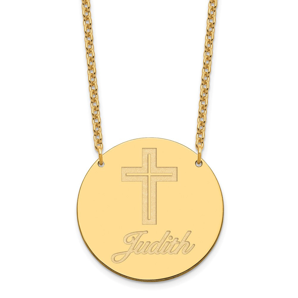 Sterling Silver Gold plated Large Customized Circle Necklace