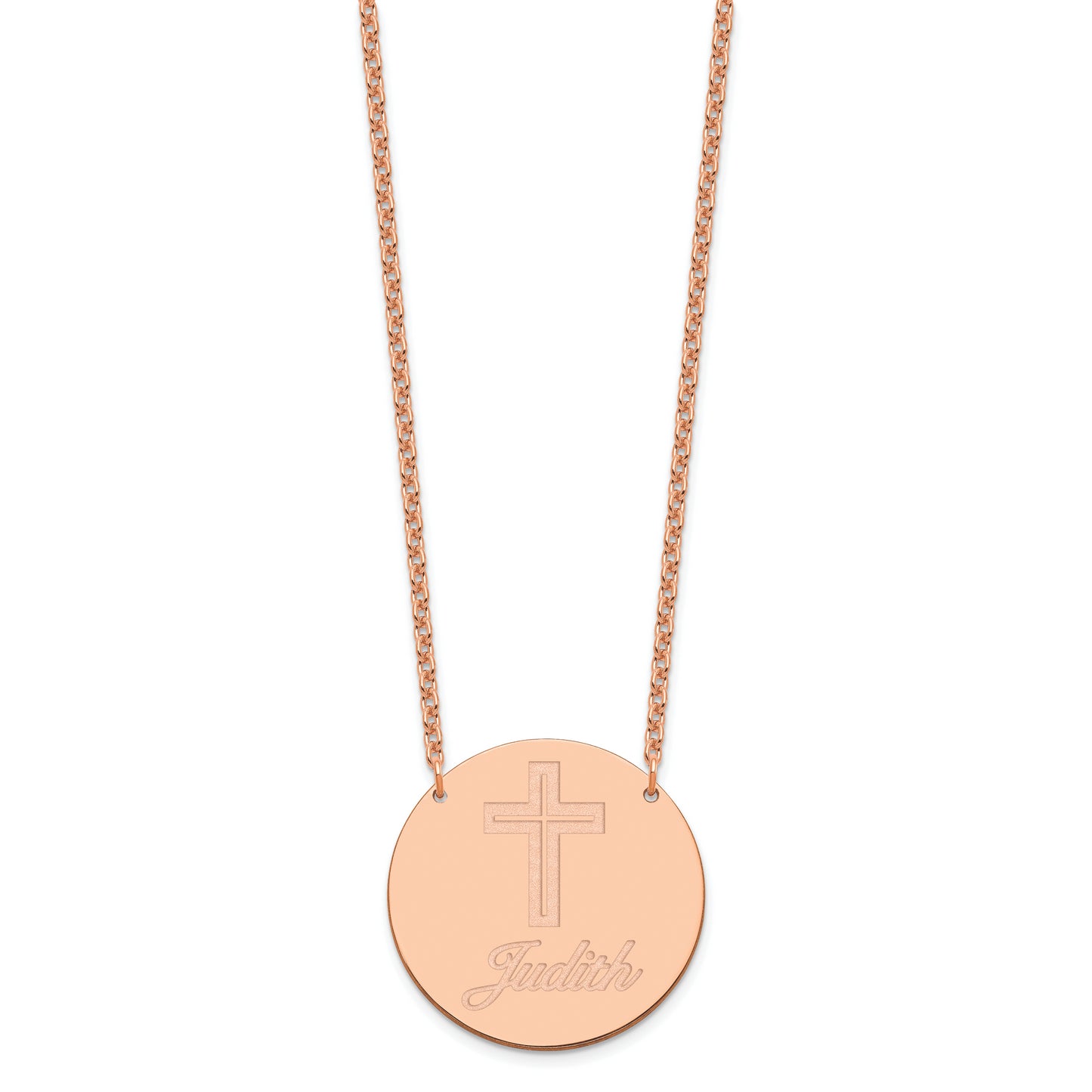 Sterling Silver Rose Gold plated Large Customized Circle Necklace