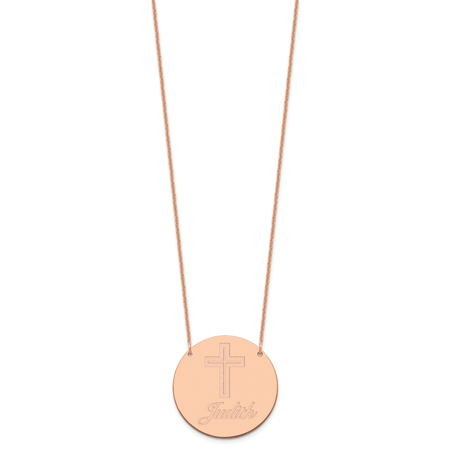 14K Rose Gold Large Customized Circle Necklace