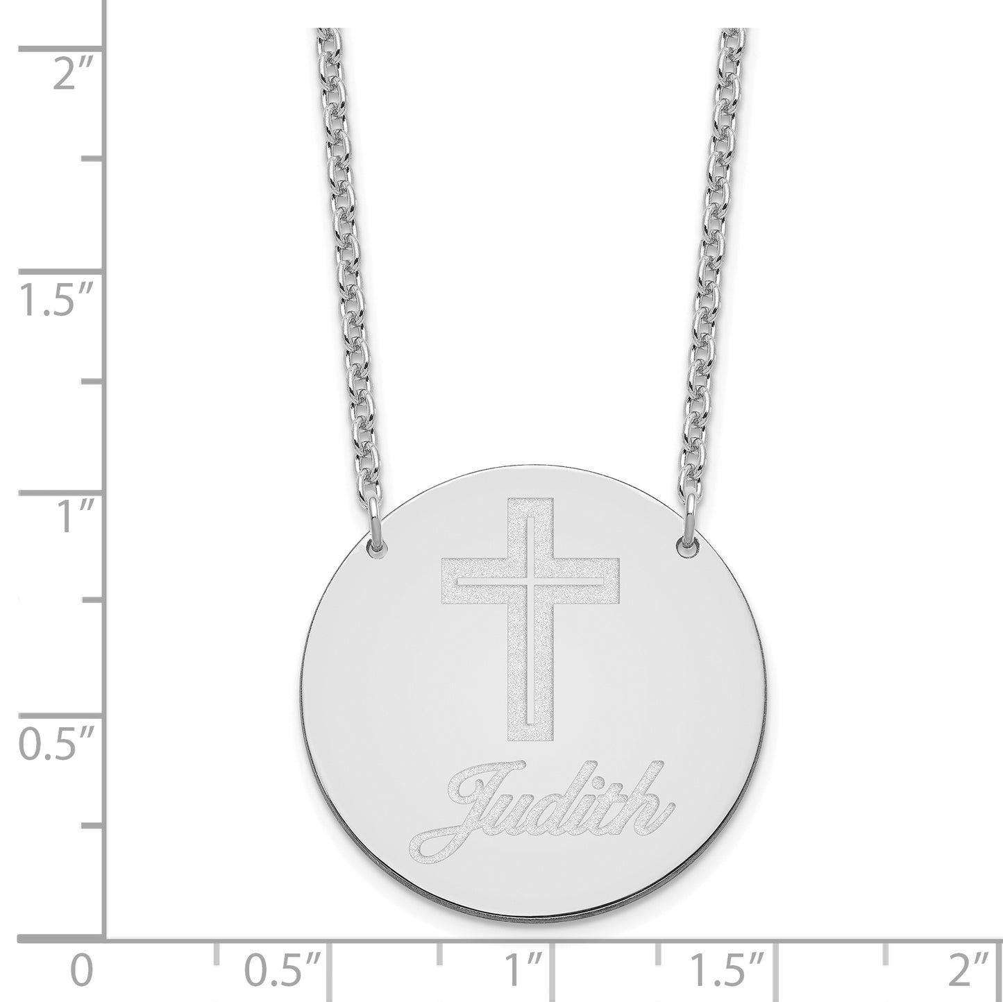 Sterling Silver Rhodium plated Large Customized Circle Necklace