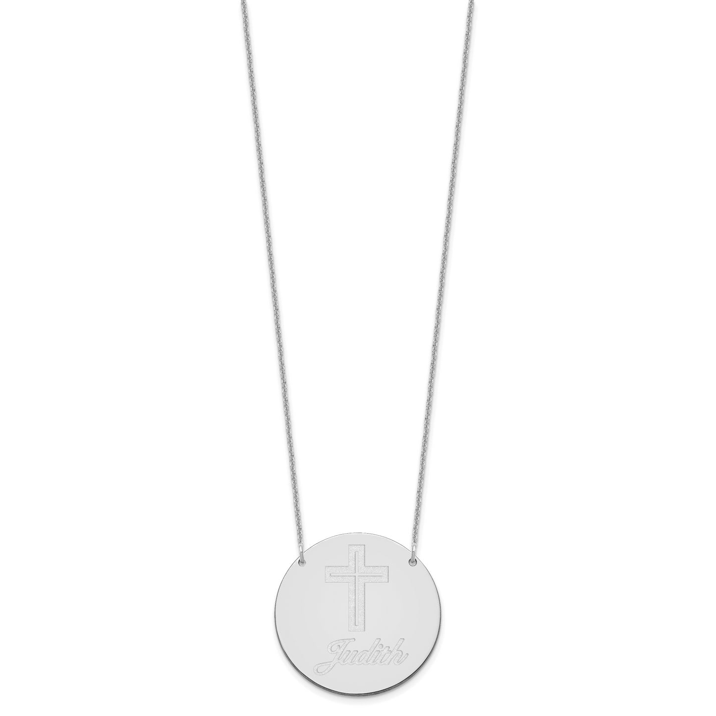 14K White Gold Large Customized Circle Necklace