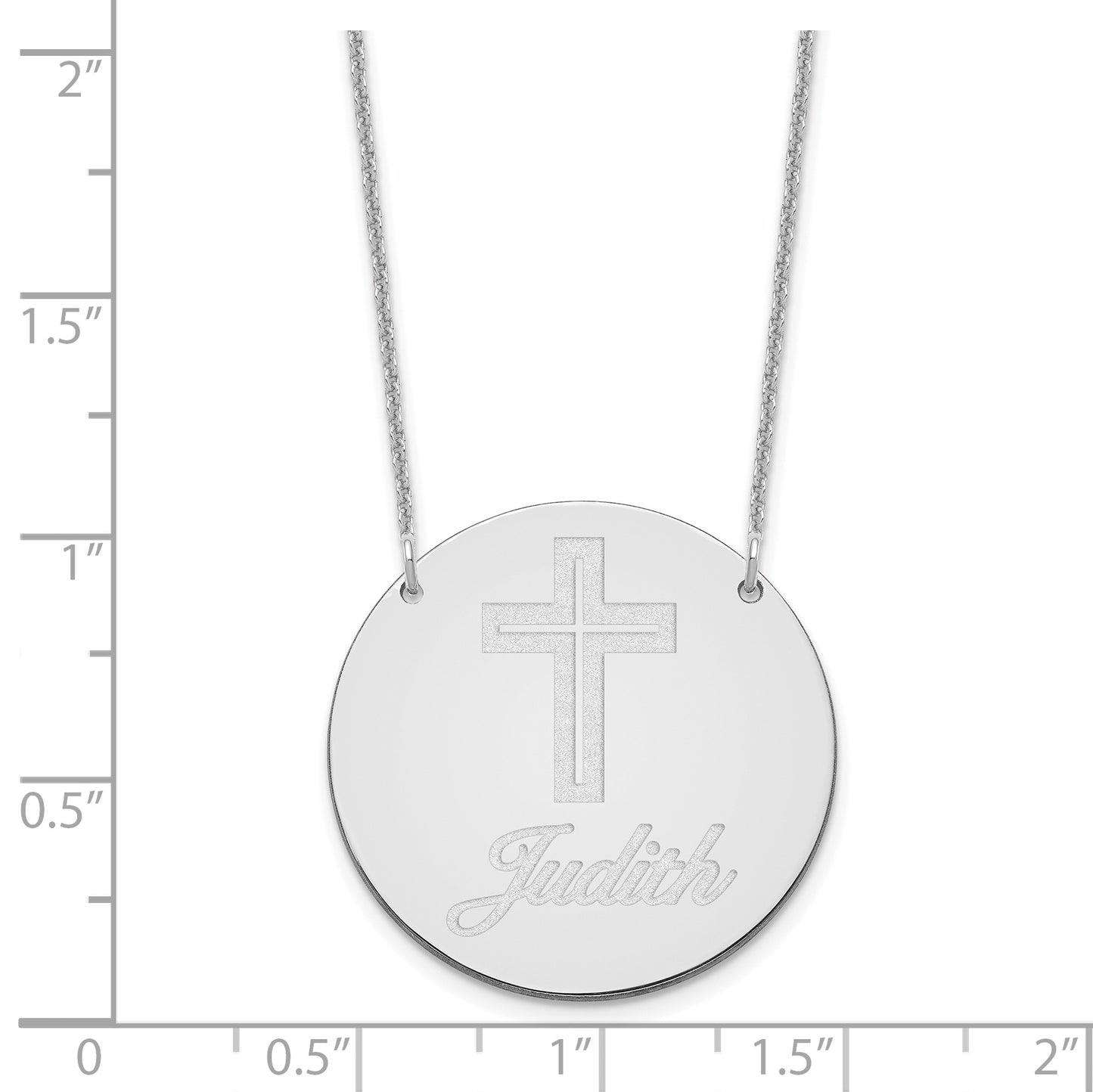 14K White Gold Large Customized Circle Necklace