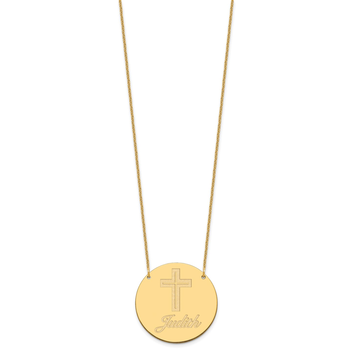 14K Yellow Gold Large Customized Circle Necklace