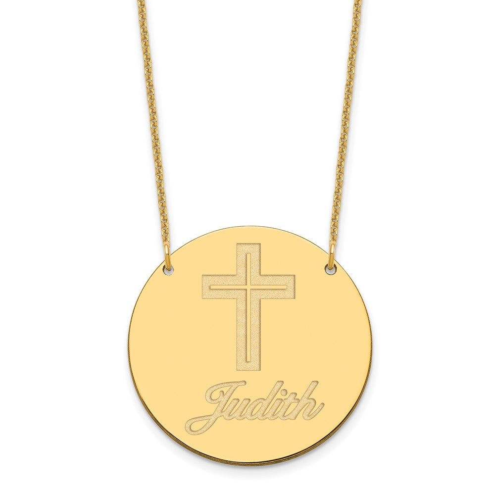 14K Yellow Gold Large Customized Circle Necklace