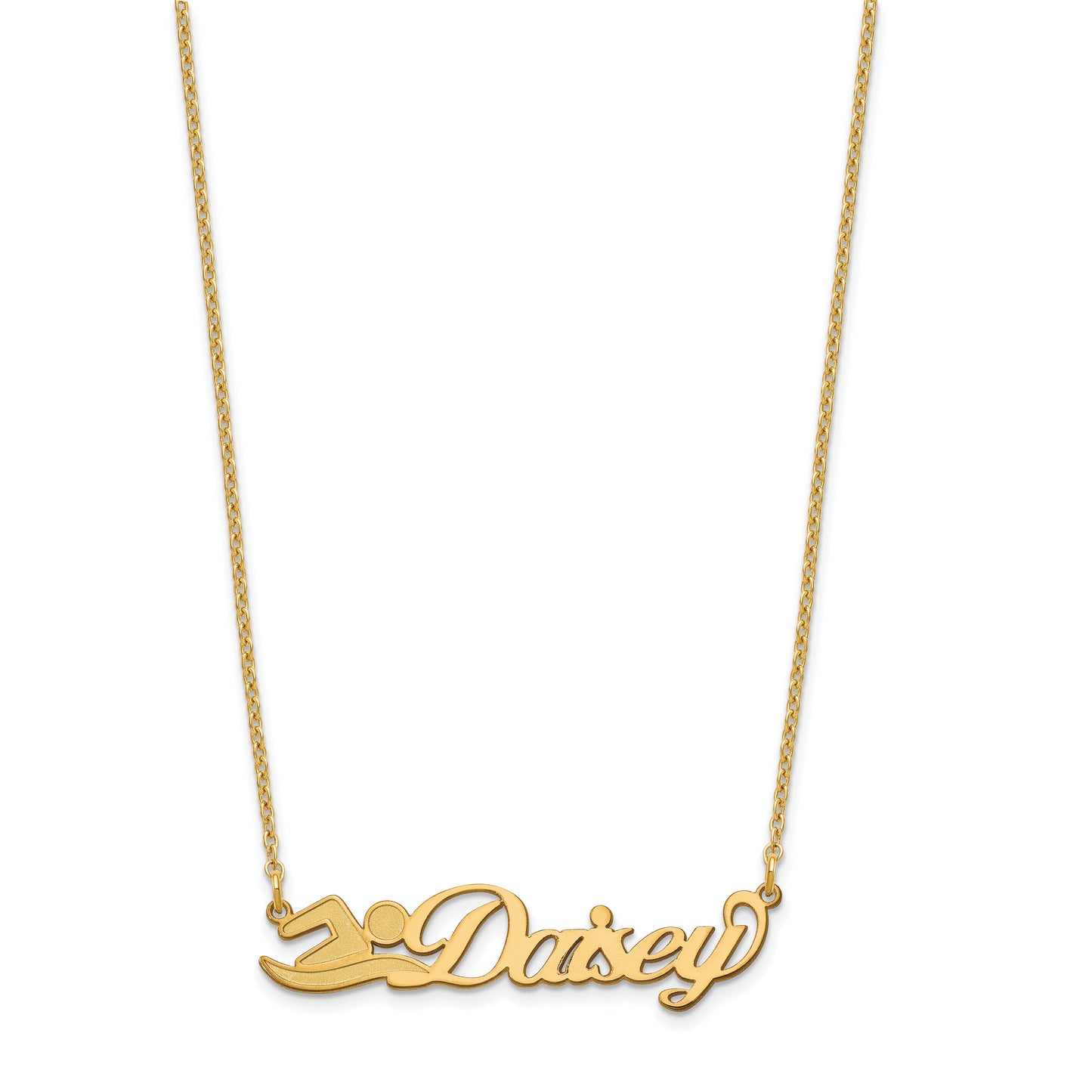 Sterling Silver Gold plated Small Customized Name Plate Necklace