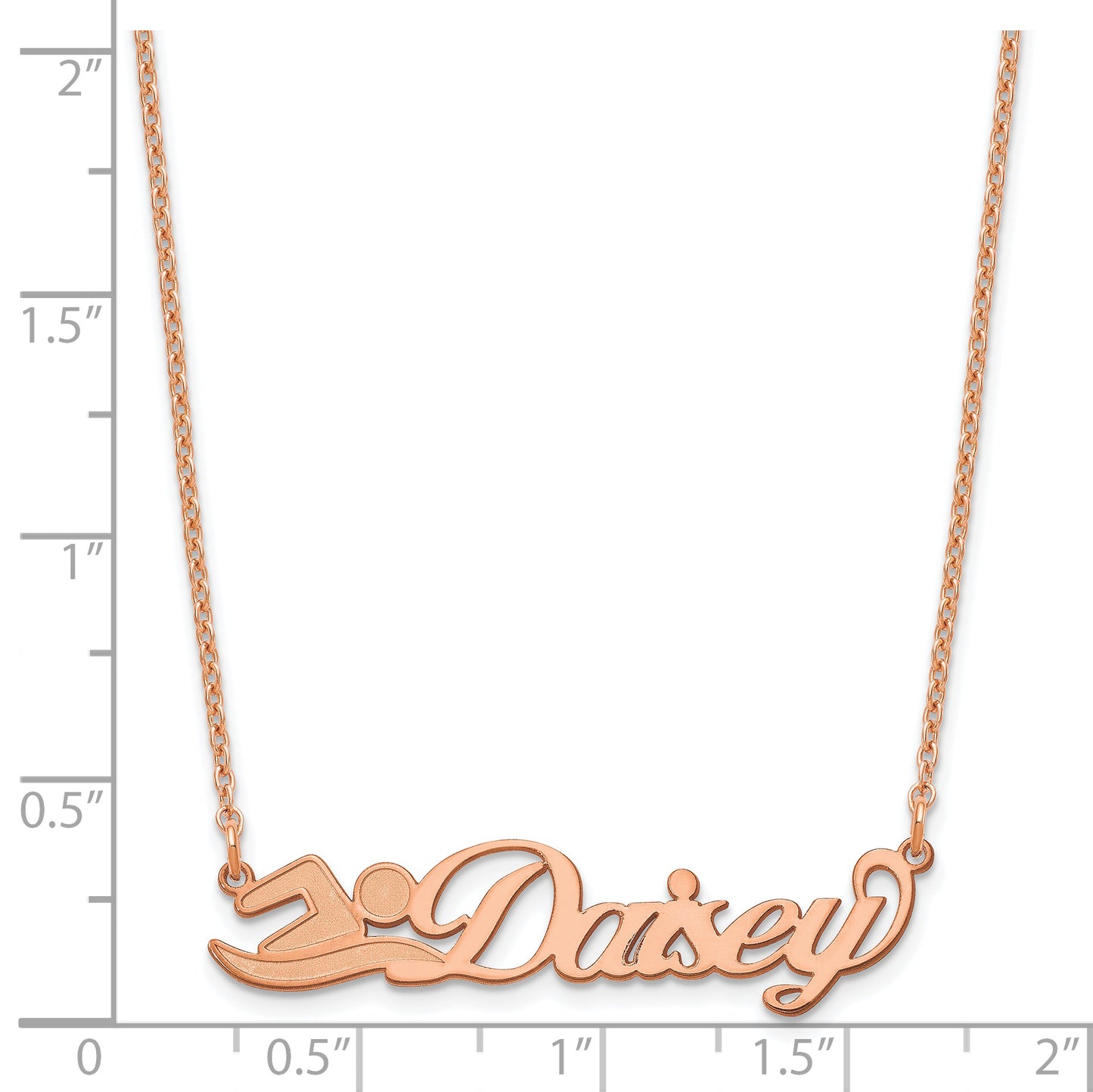 Sterling Silver Rose Gold plated Small Customized Name Plate Necklace
