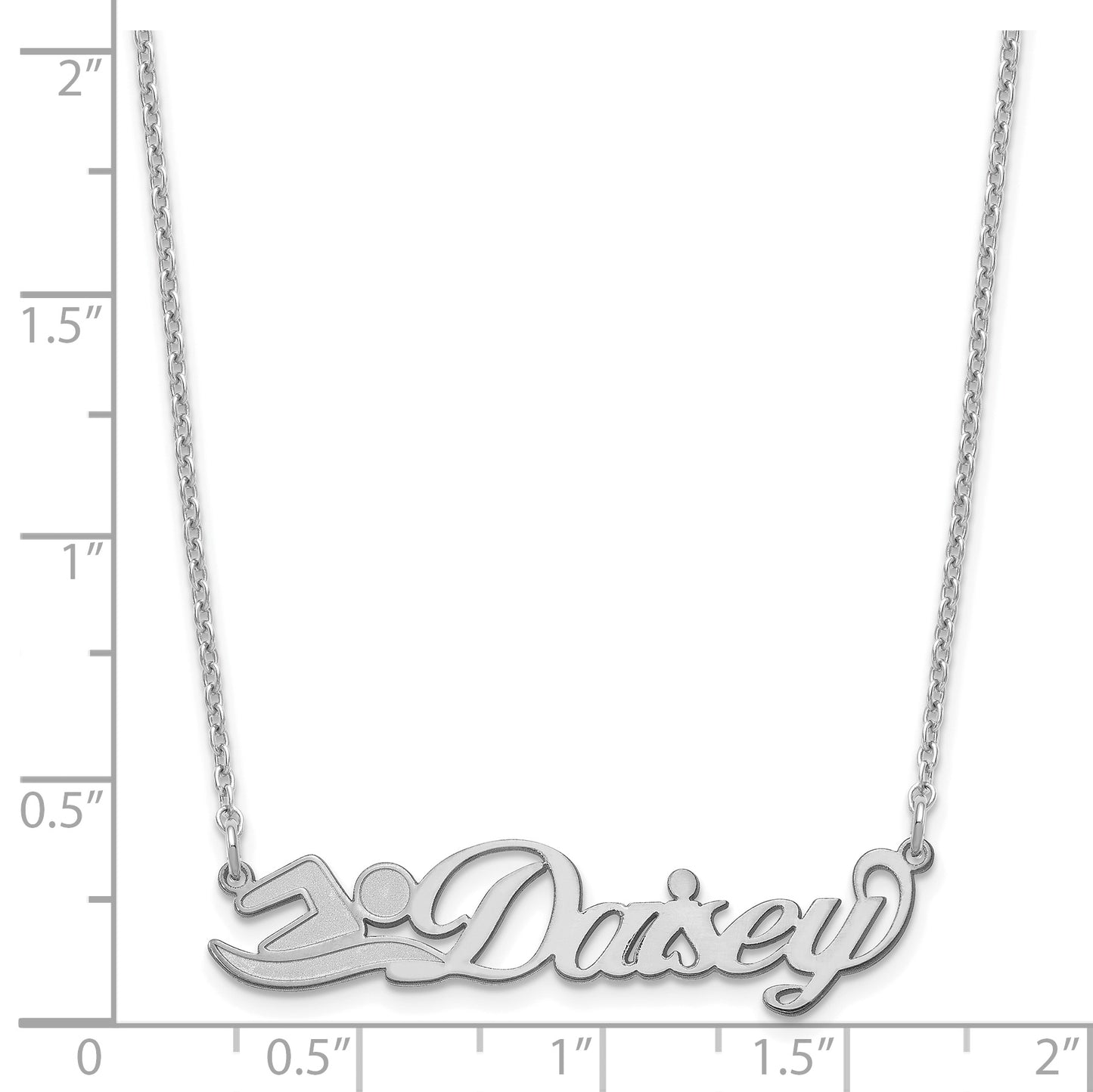 Sterling Silver Rhodium plated Small Customized Name Plate Necklace