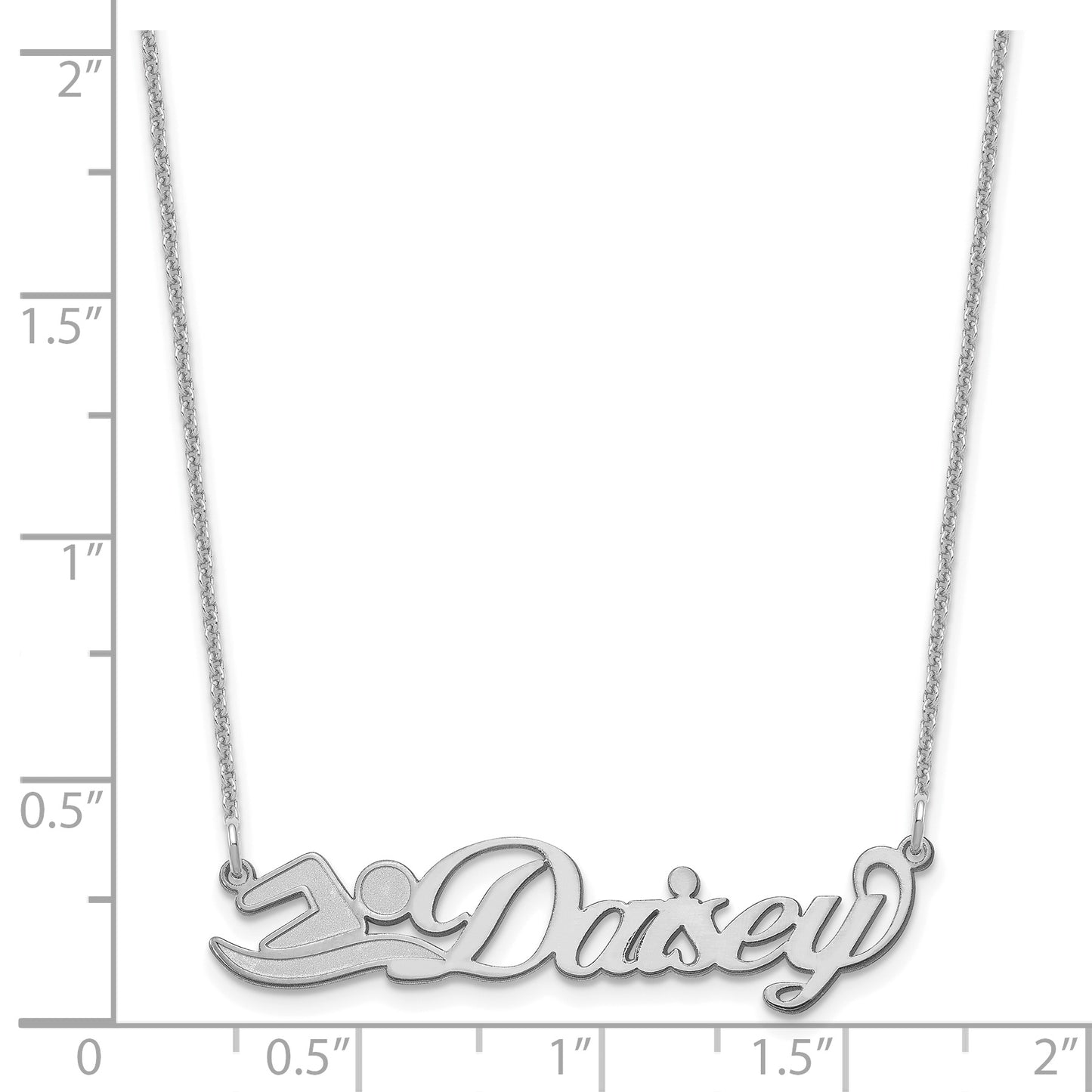 14K White Gold Small Customized Name Plate Necklace