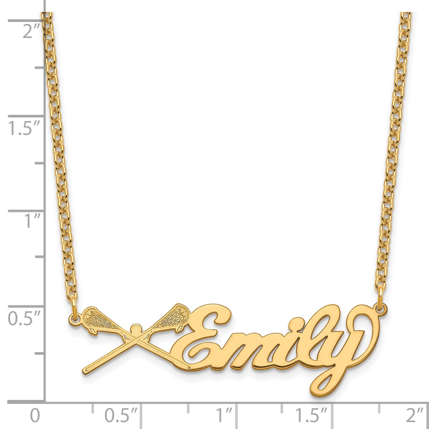 Sterling Silver Gold plated Medium Customized Name Plate Necklace
