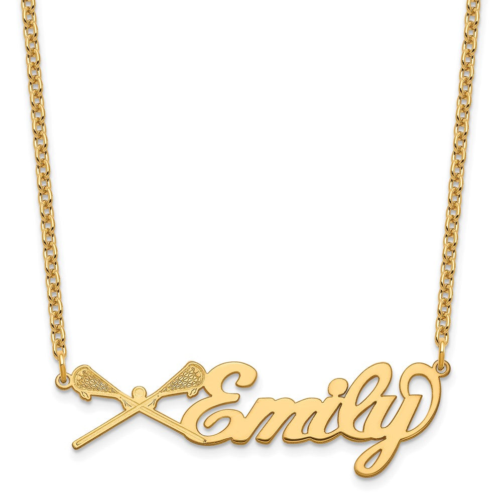 Sterling Silver Gold plated Medium Customized Name Plate Necklace