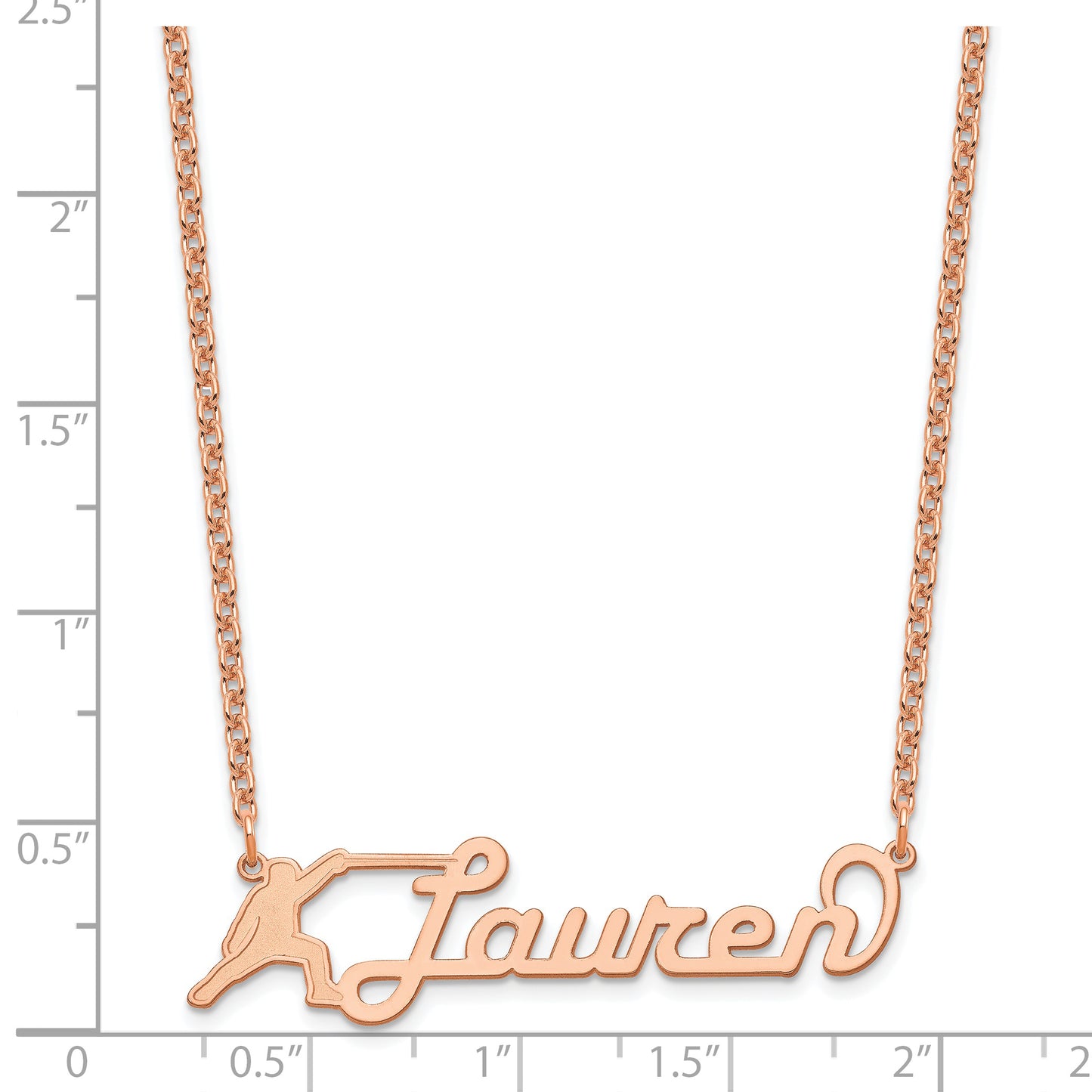Sterling Silver Rose Gold plated Medium Customized Name Plate Necklace