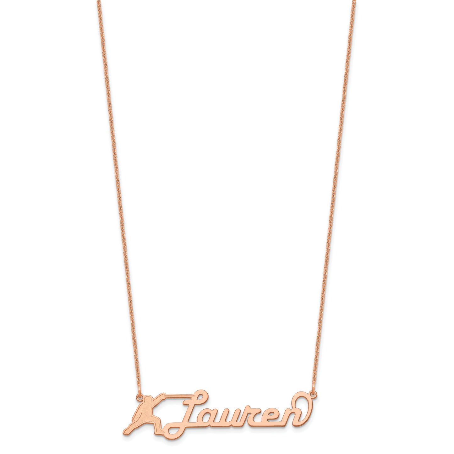 14K Rose Gold Medium Customized Name Plate Necklace
