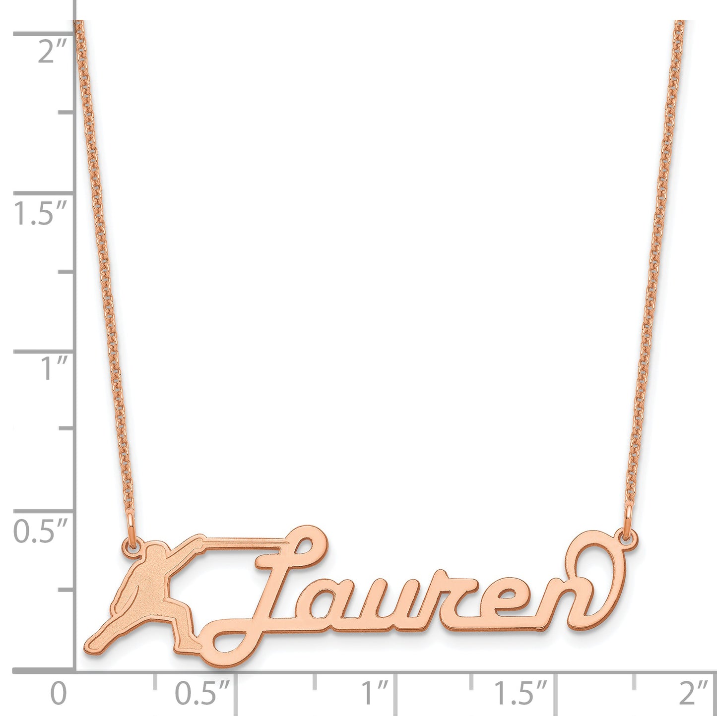14K Rose Gold Medium Customized Name Plate Necklace