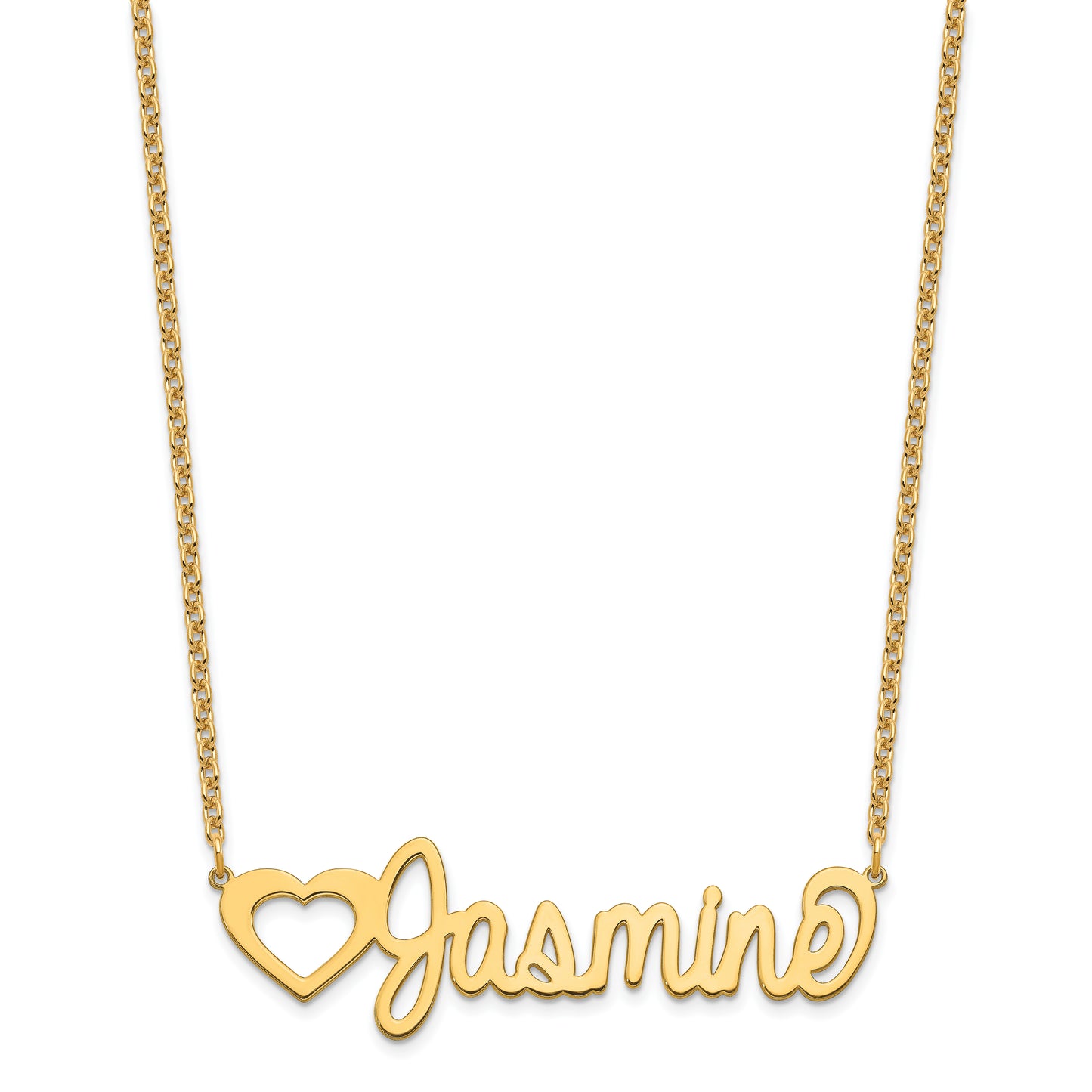 Sterling Silver Gold plated Large Customized Name Plate Necklace